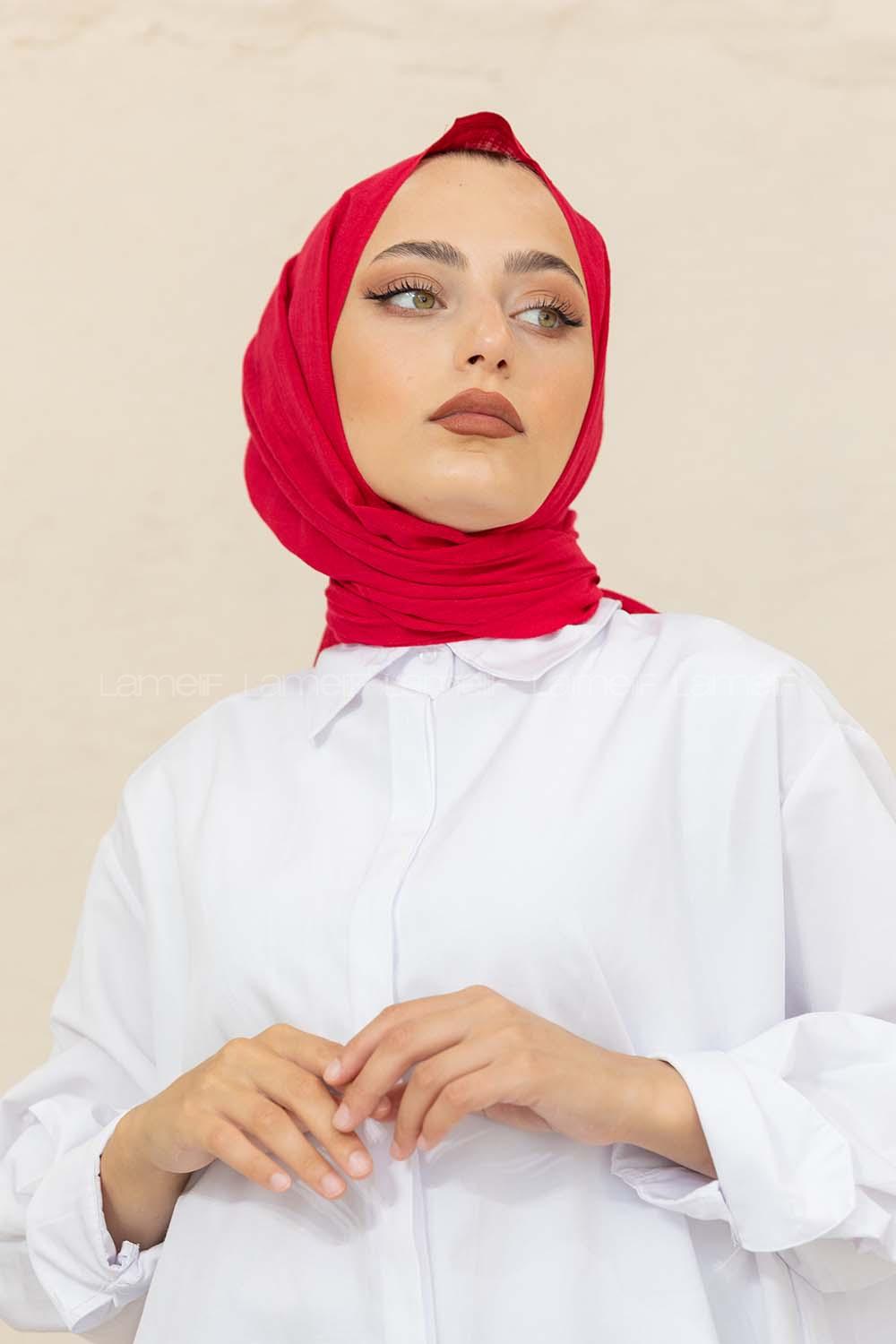 Modalamelif Düz Flamlı Fuşya Pembesi Şal