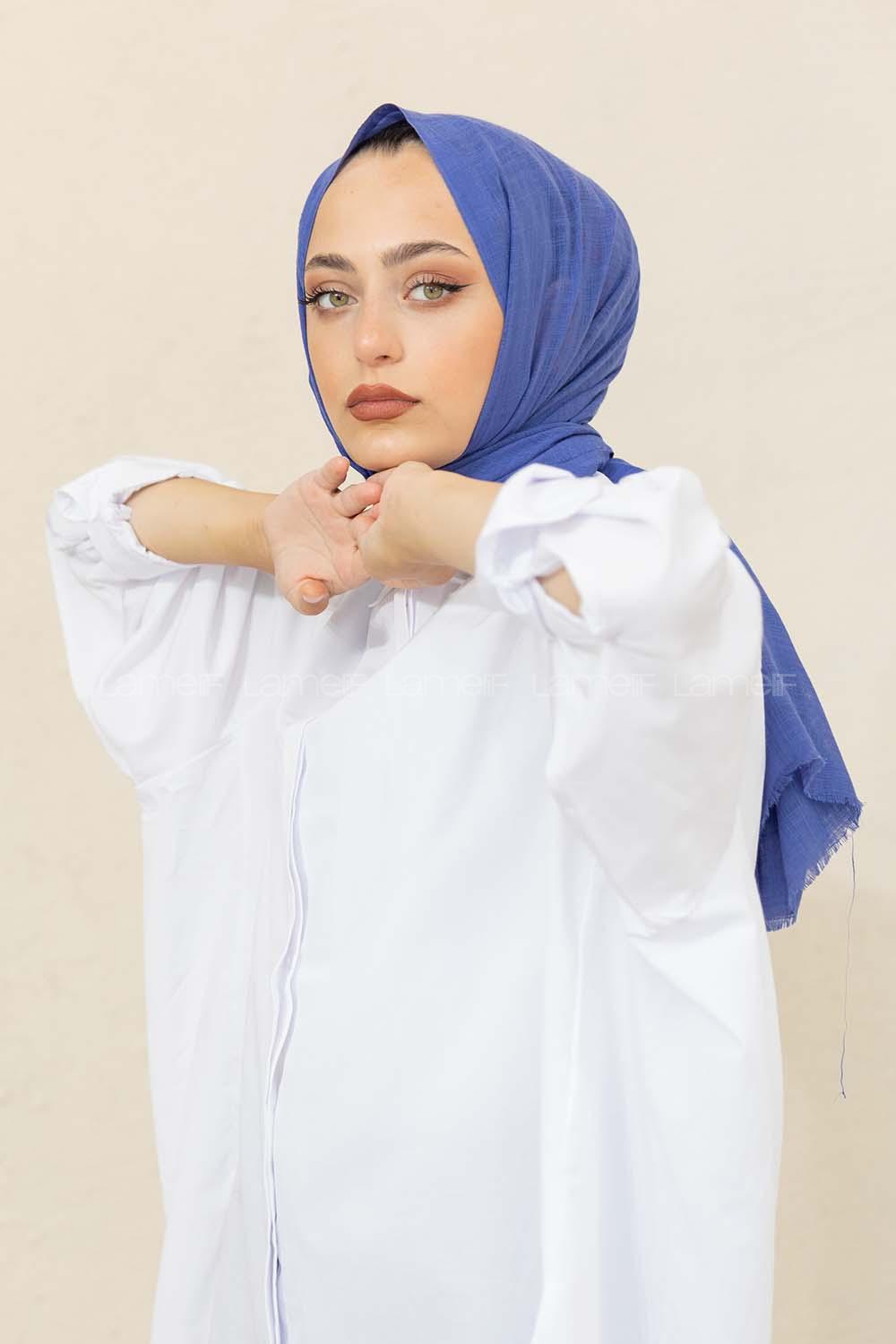 Modalamelif Düz Flamlı İndigo Şal