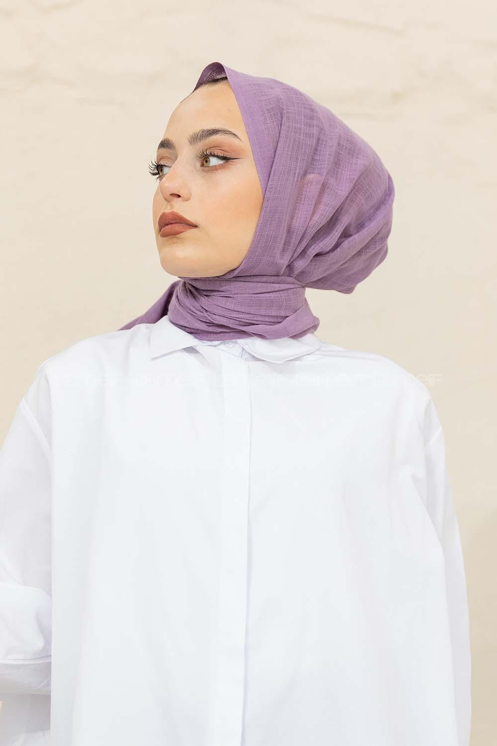 Modalamelif Düz Flamlı Lila Şal