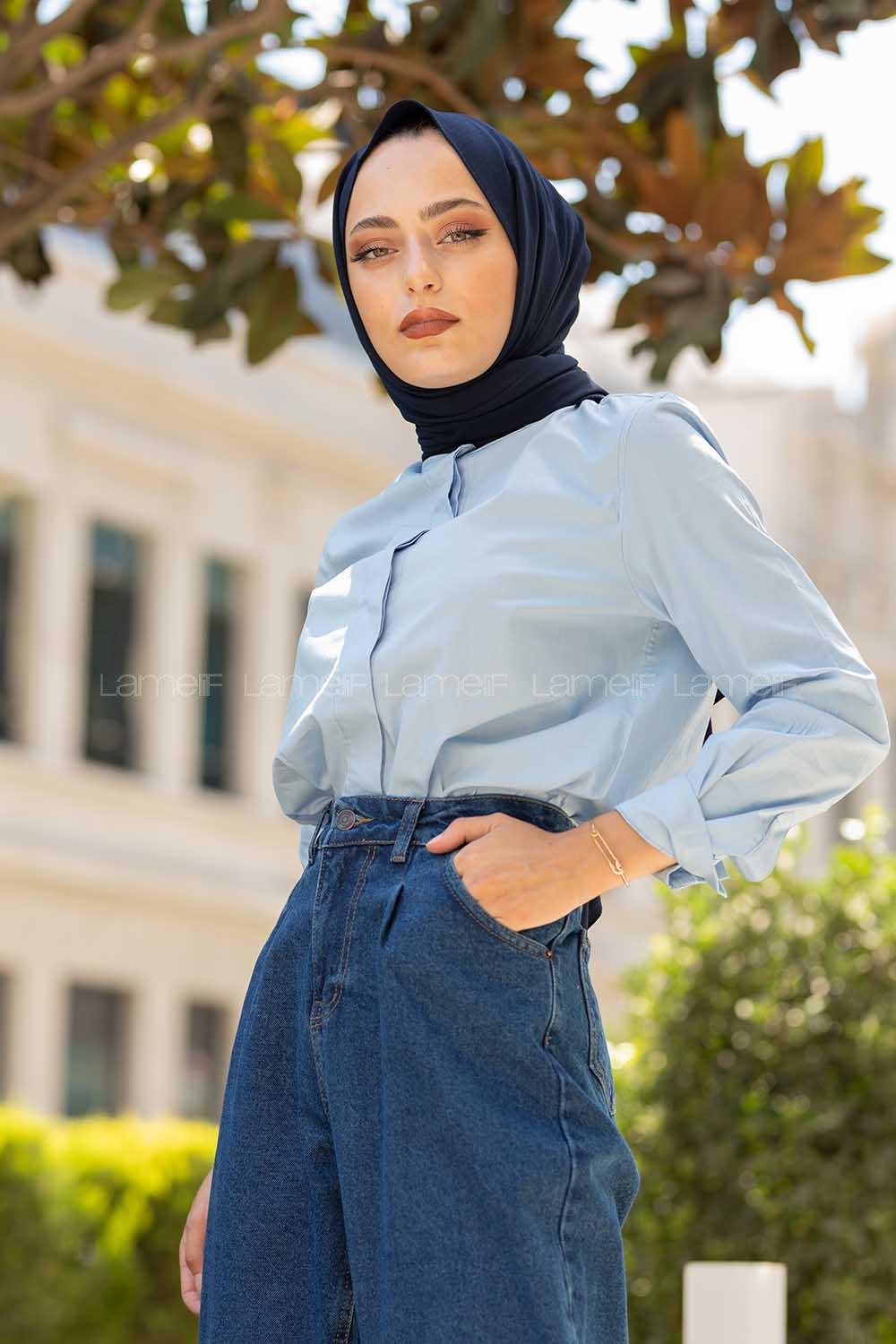 Modalamelif Hakim Yaka  Gömlek Açık Mavi