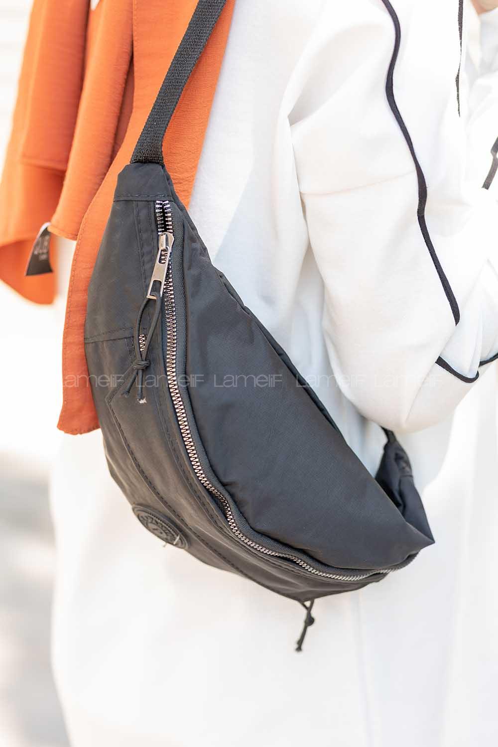 Modalamelif Krinkıl Bel Çanta Siyah