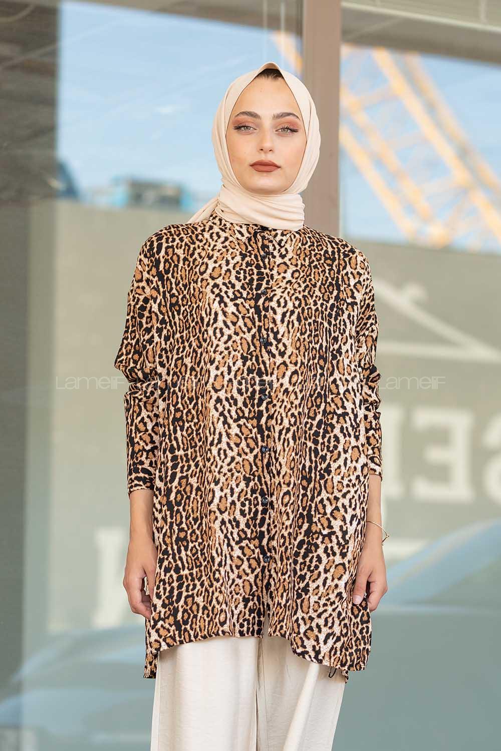 Modalamelif Leopar Desen Gömlek