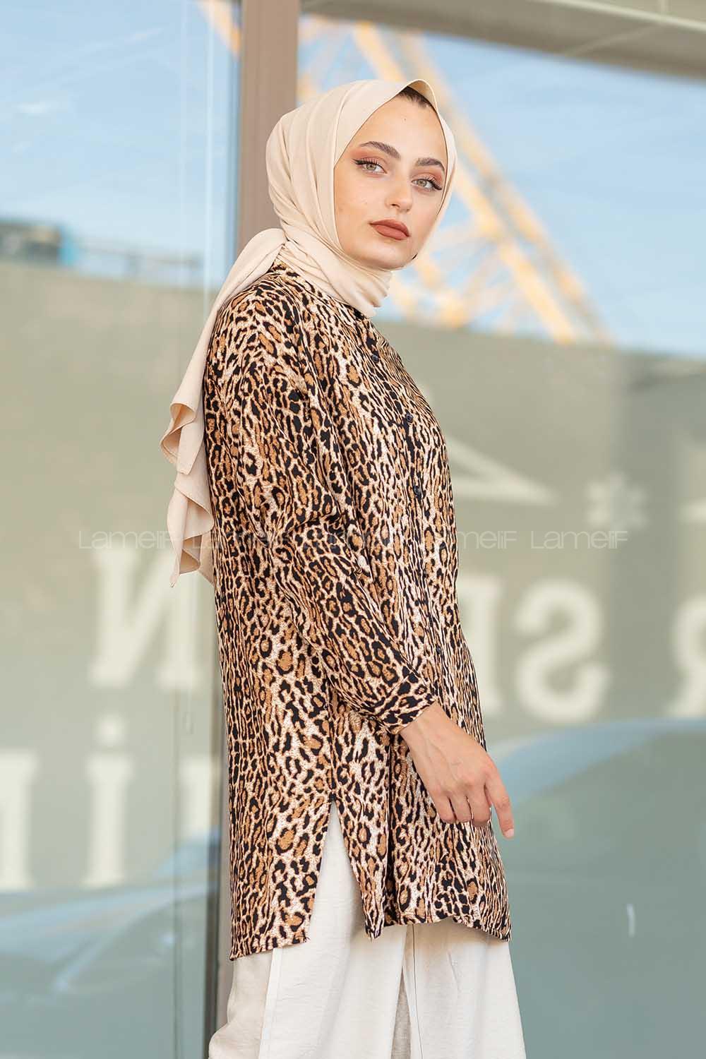 Modalamelif Leopar Desen Gömlek