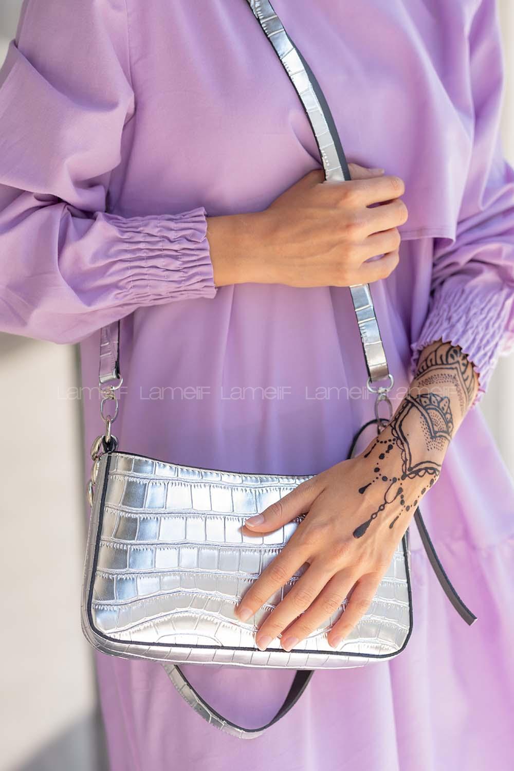 Modalamelif  Çapraz Çanta Gümüş