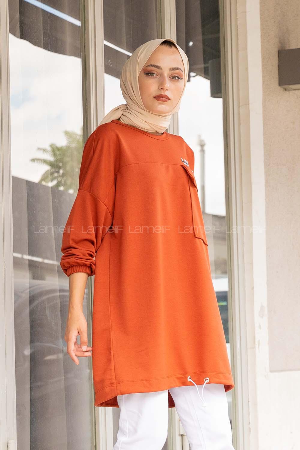 Modalamelif Look Back Baskılı Sweatshirt Kiremit