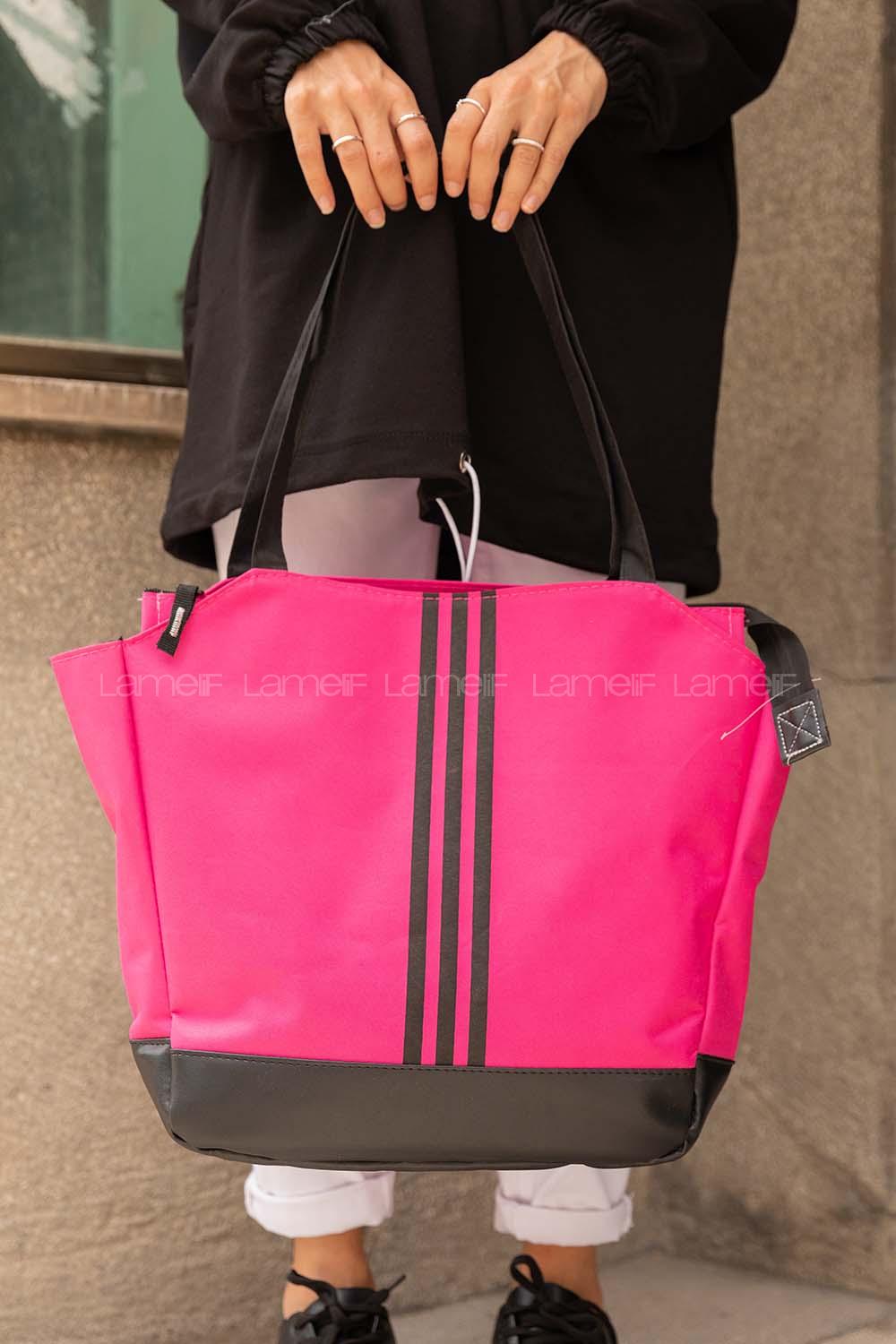Modalamelif Şeritli Spor Çanta Fuşya