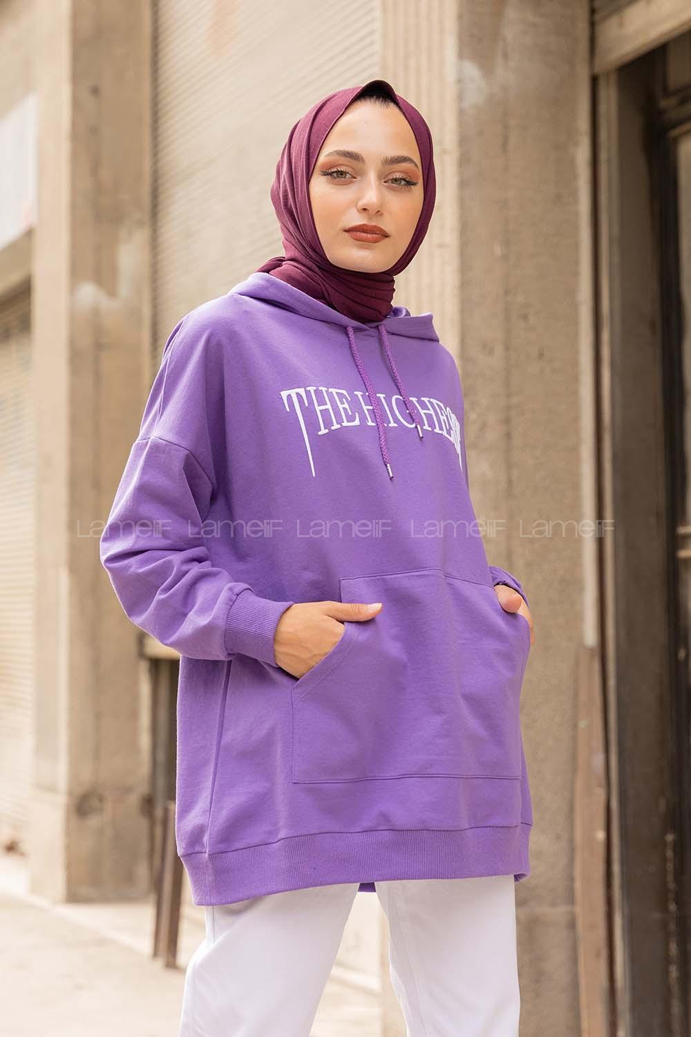 Modalamelif The Hıghest Baskılı Sweatshirt Lila