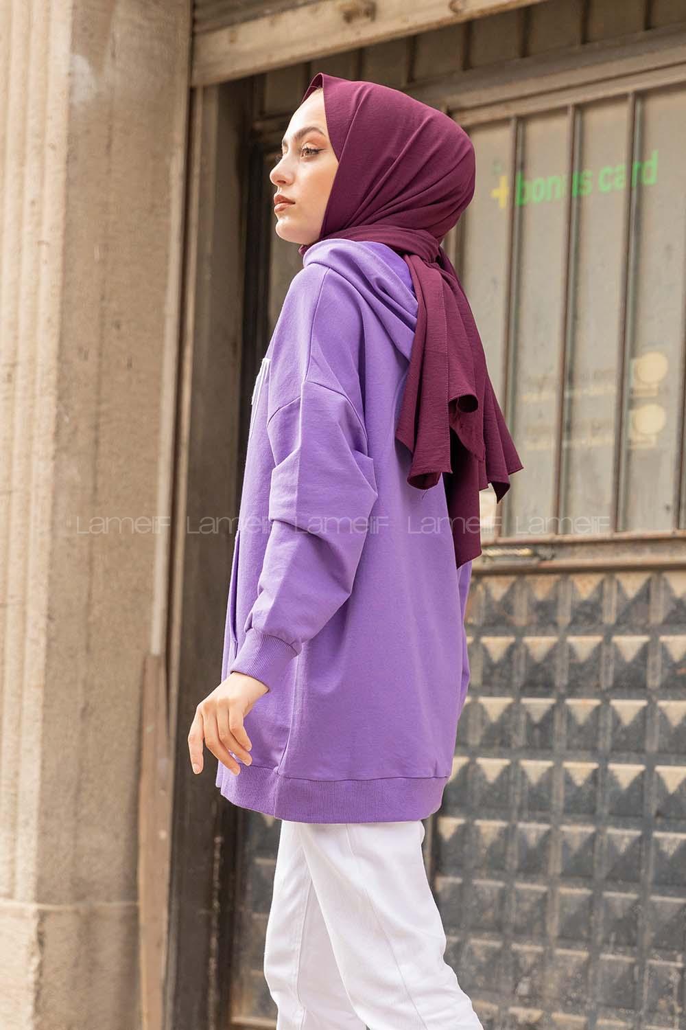 Modalamelif The Hıghest Baskılı Sweatshirt Lila