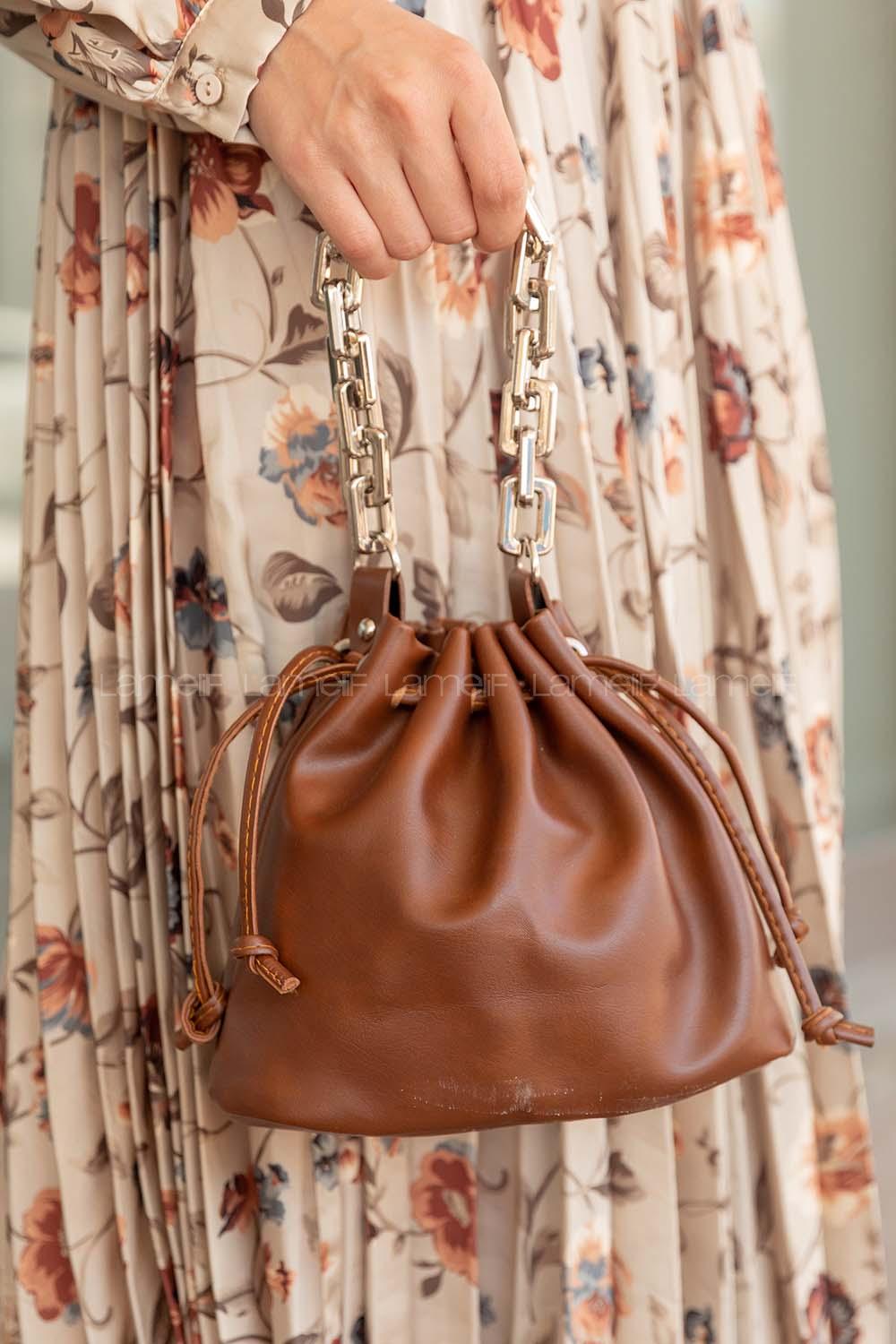 Modalamelif Zincir El Askılı Çapraz Çanta Taba