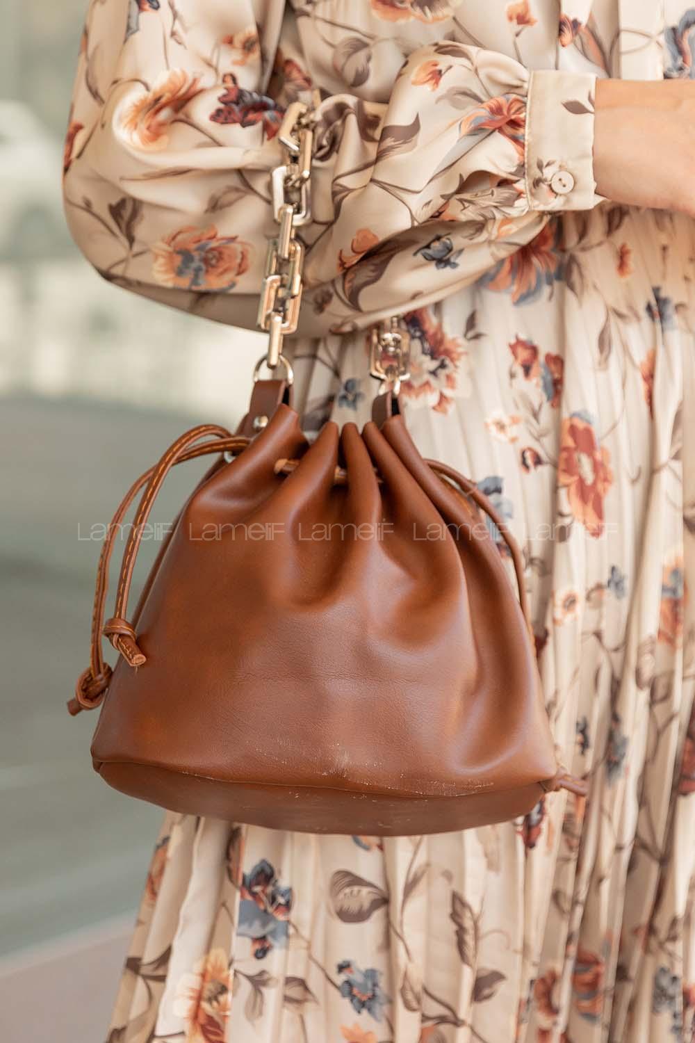 Modalamelif Zincir El Askılı Çapraz Çanta Taba