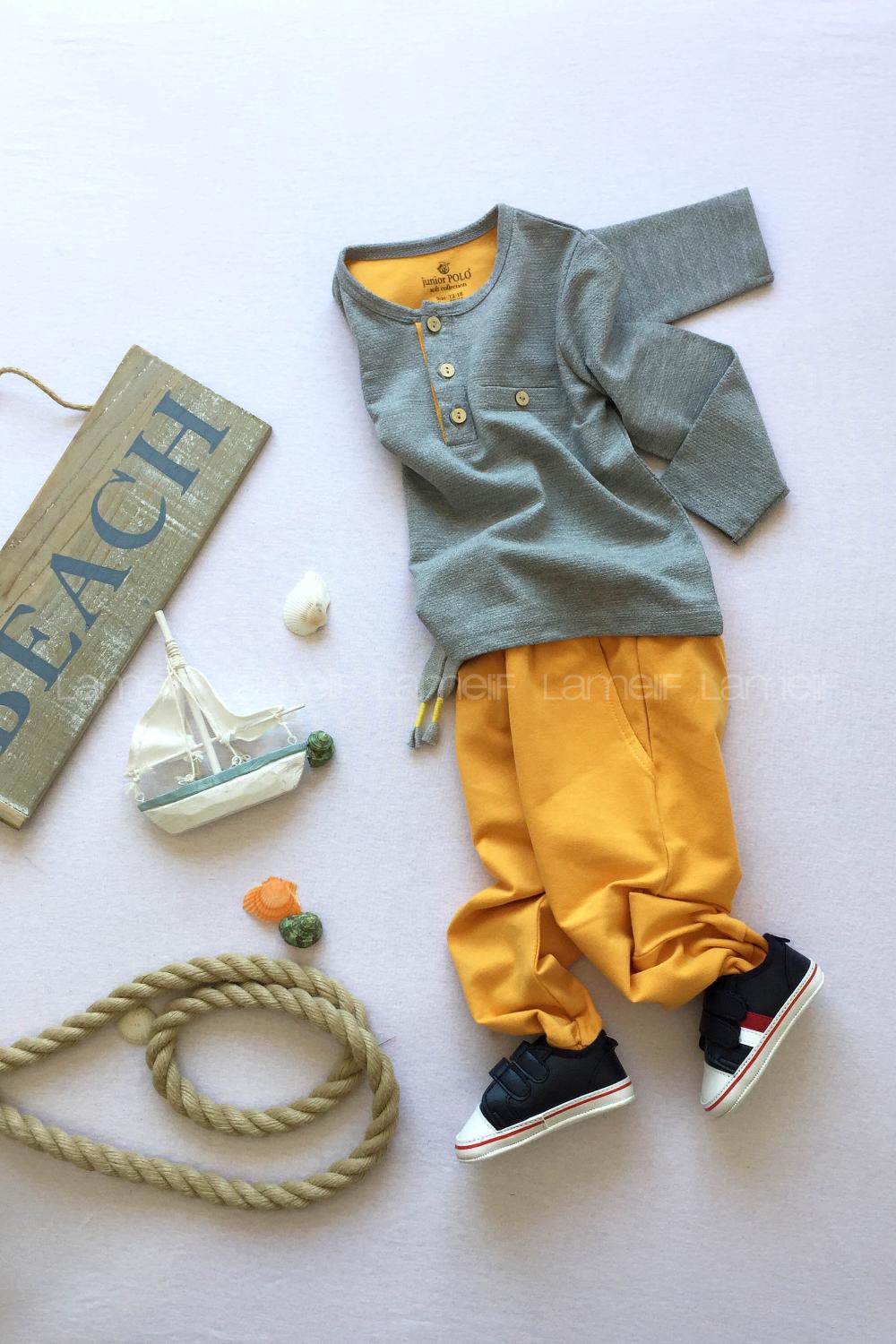 Modalamelif Erkek Bebek İkili Takım Gri