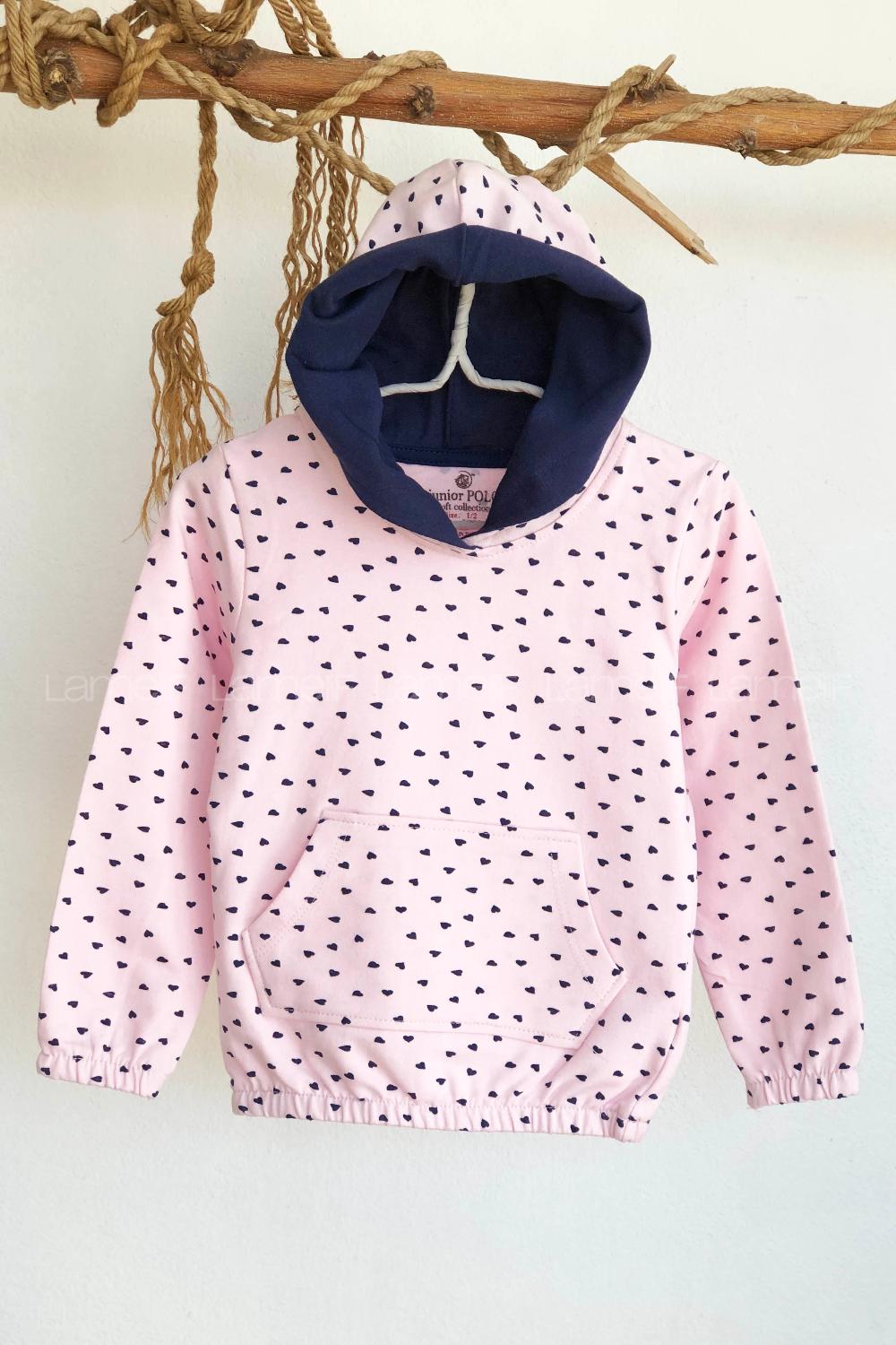 Modalamelif Kız Çocuk Kalpli Sweatshirt