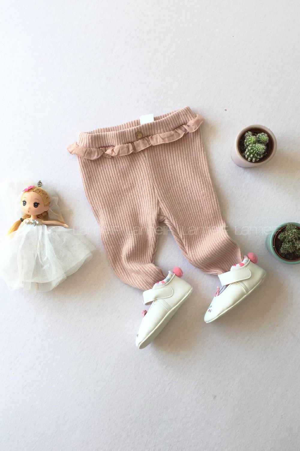 Modalamelif Kız Bebek Fırfırlı Tayt Pudra