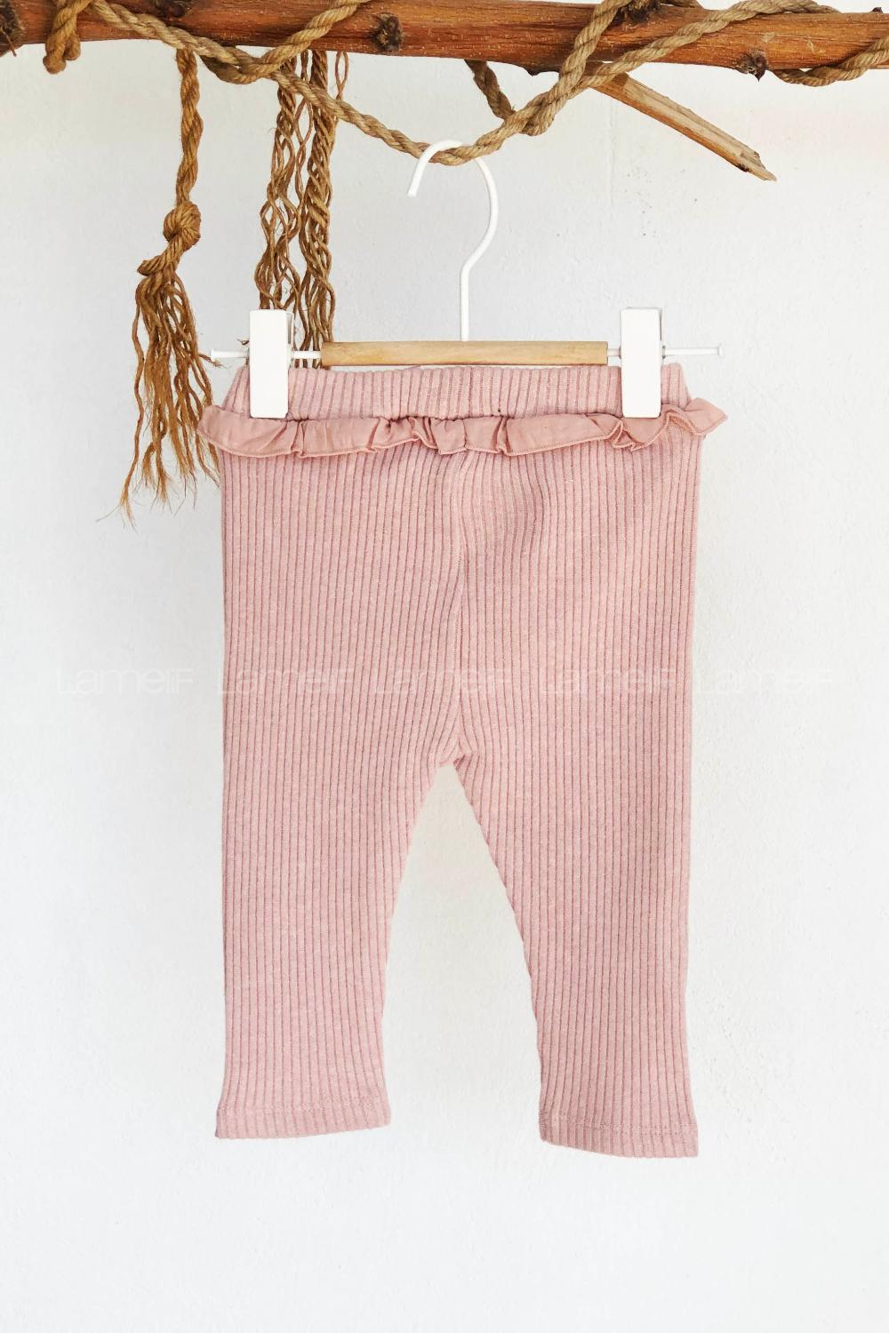 Modalamelif Kız Bebek Fırfırlı Tayt Pudra