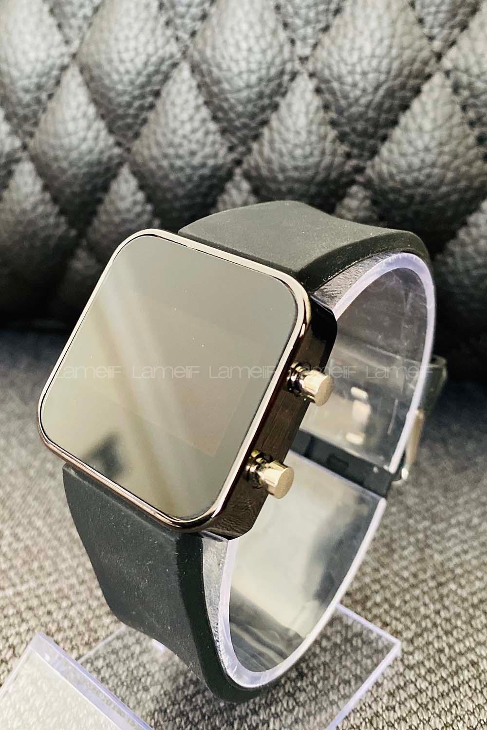 Modalamelif Silikon Kordon Siyah Led Saat