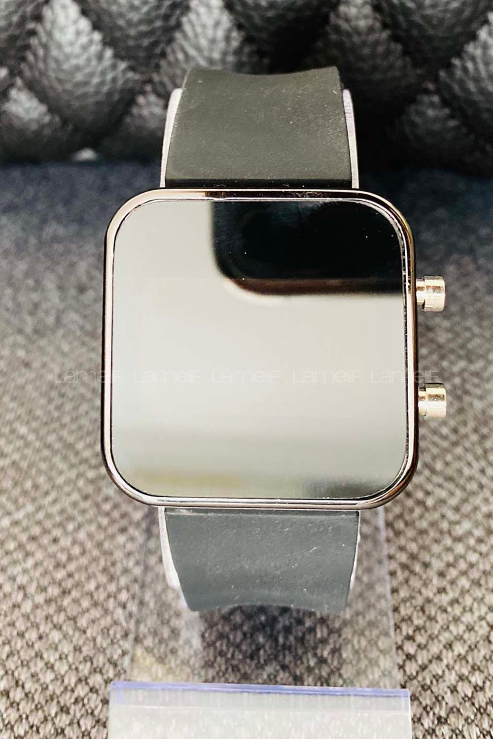 Modalamelif Silikon Kordon Siyah Led Saat