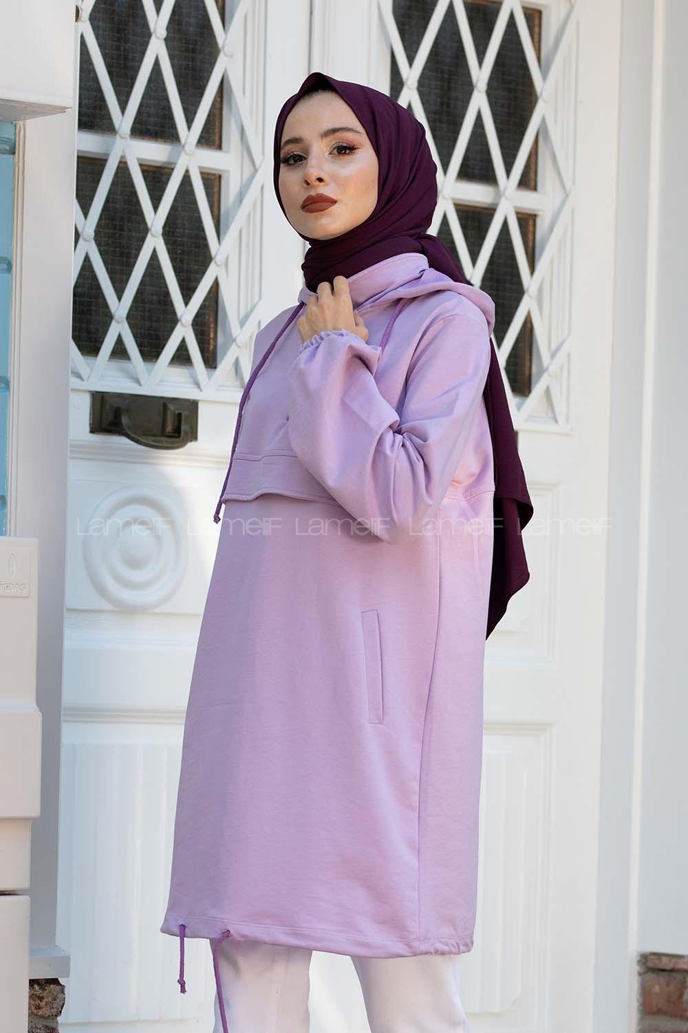 Modalamelif Kanguru Cepli Tunik Lila