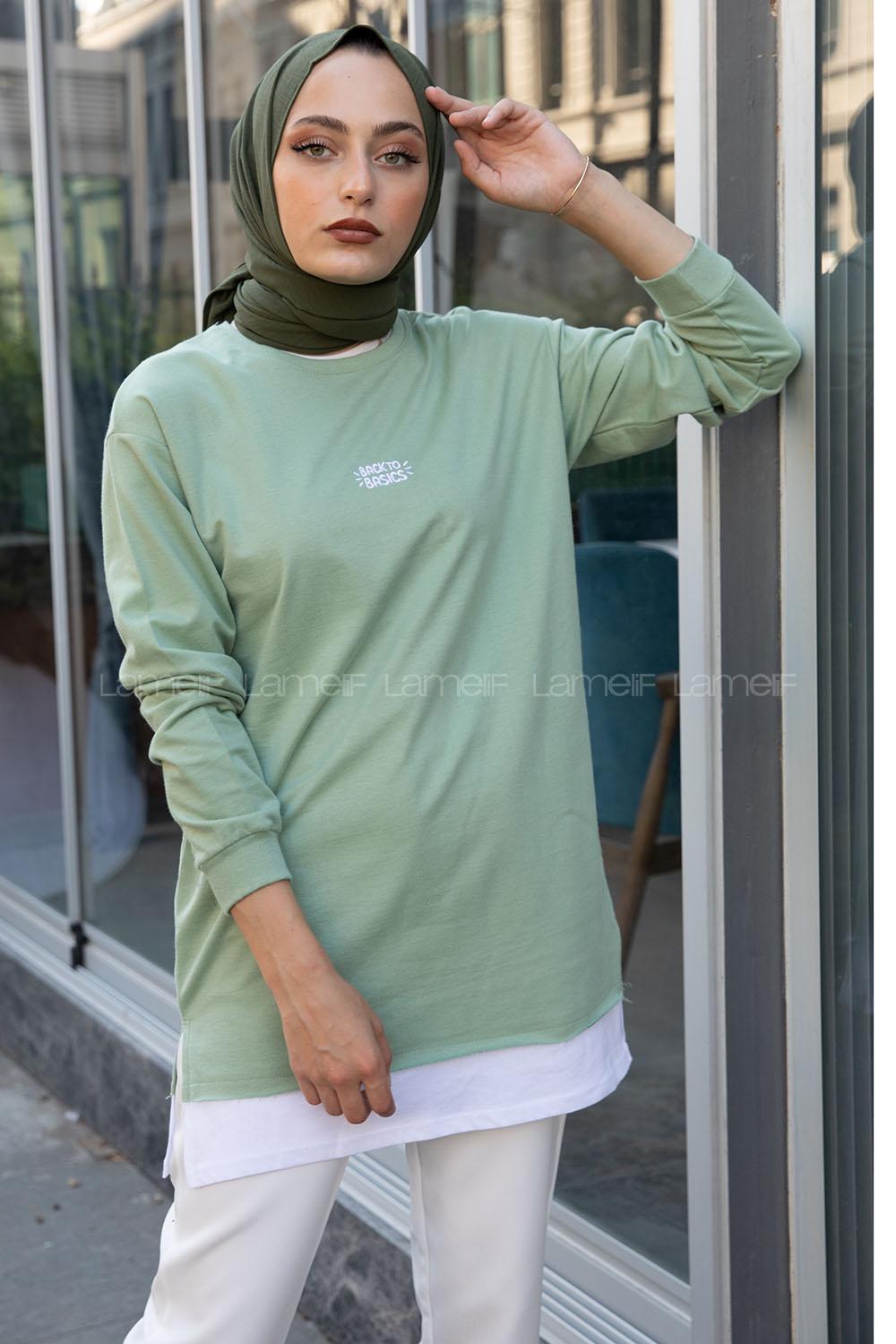 Modalamelif Back To Basıcs Sweatshirt Çağla