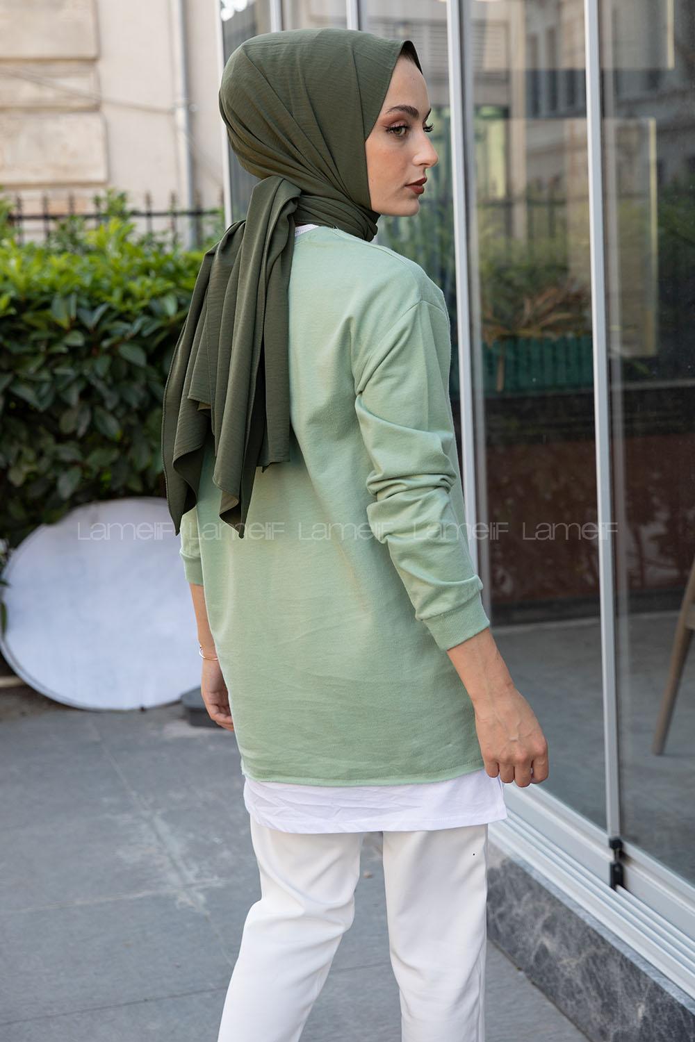 Modalamelif Back To Basıcs Sweatshirt Çağla