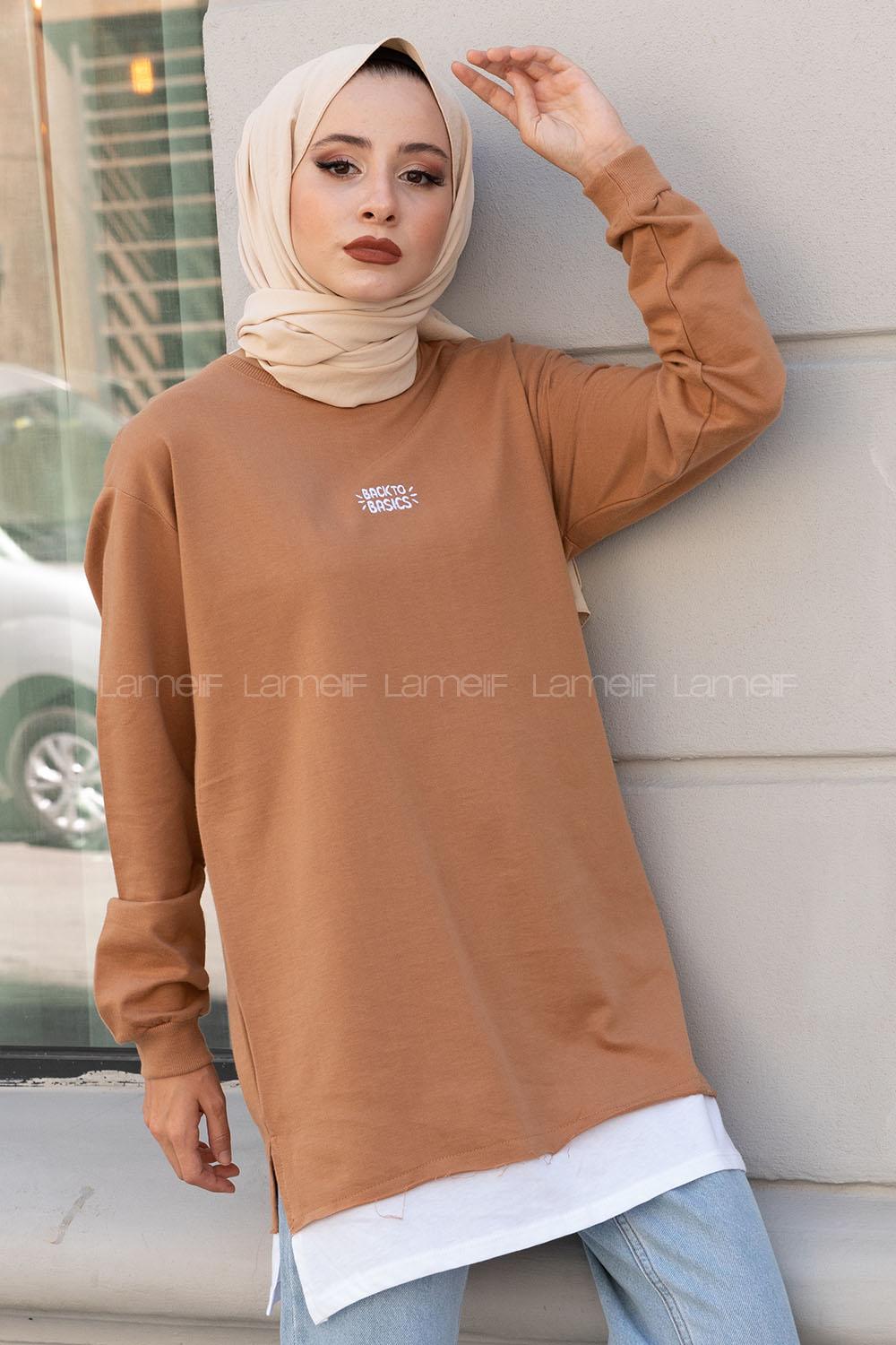 Modalamelif  Back To Basıcs Sweatshirt Sütlü Kahve