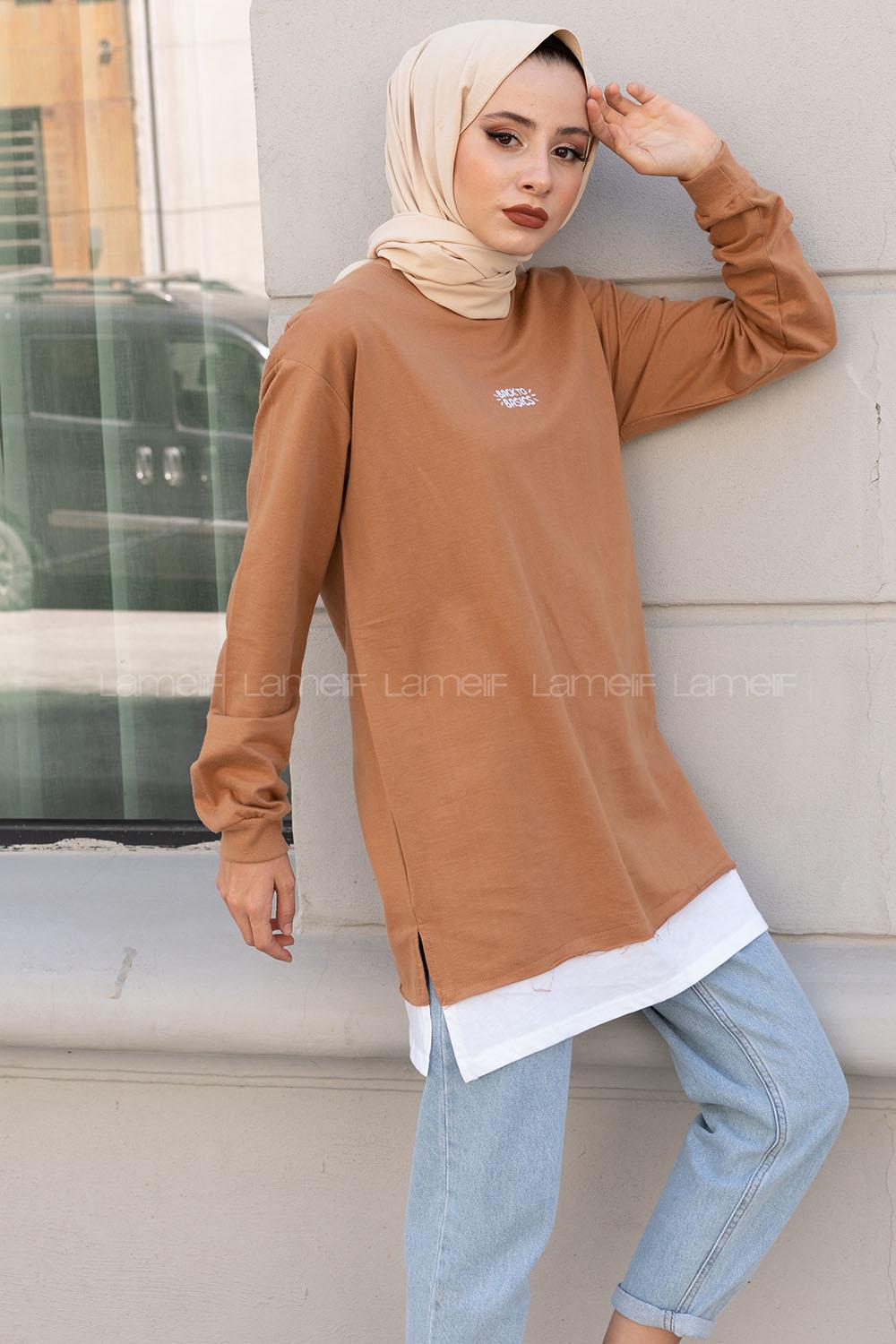 Modalamelif  Back To Basıcs Sweatshirt Sütlü Kahve