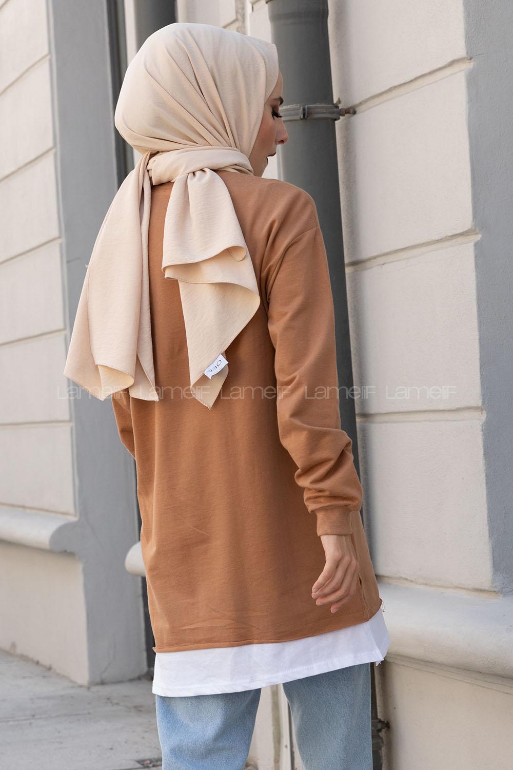 Modalamelif  Back To Basıcs Sweatshirt Sütlü Kahve