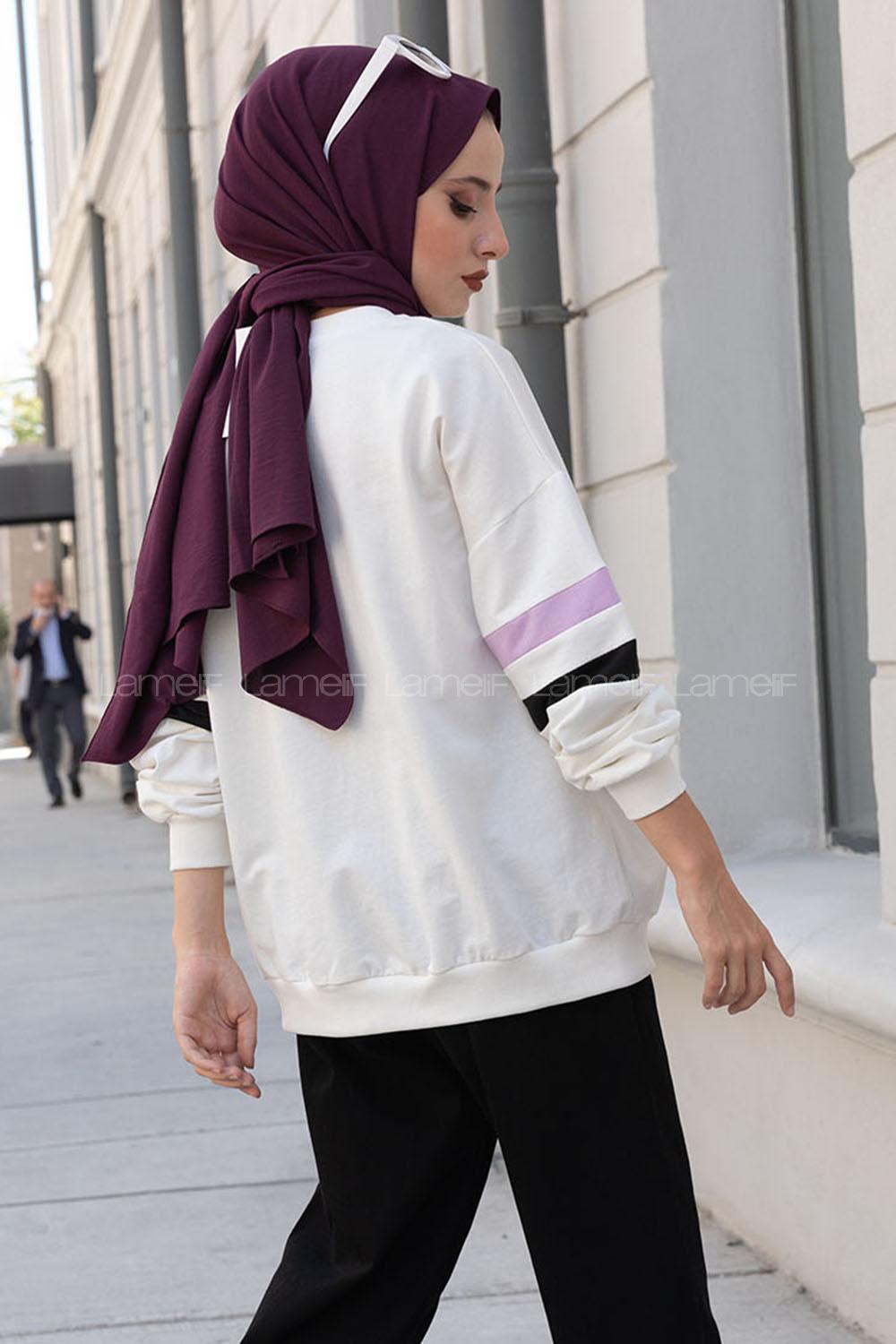 Modalamelif Genaratıon Garnili Sweatshirt Ekru