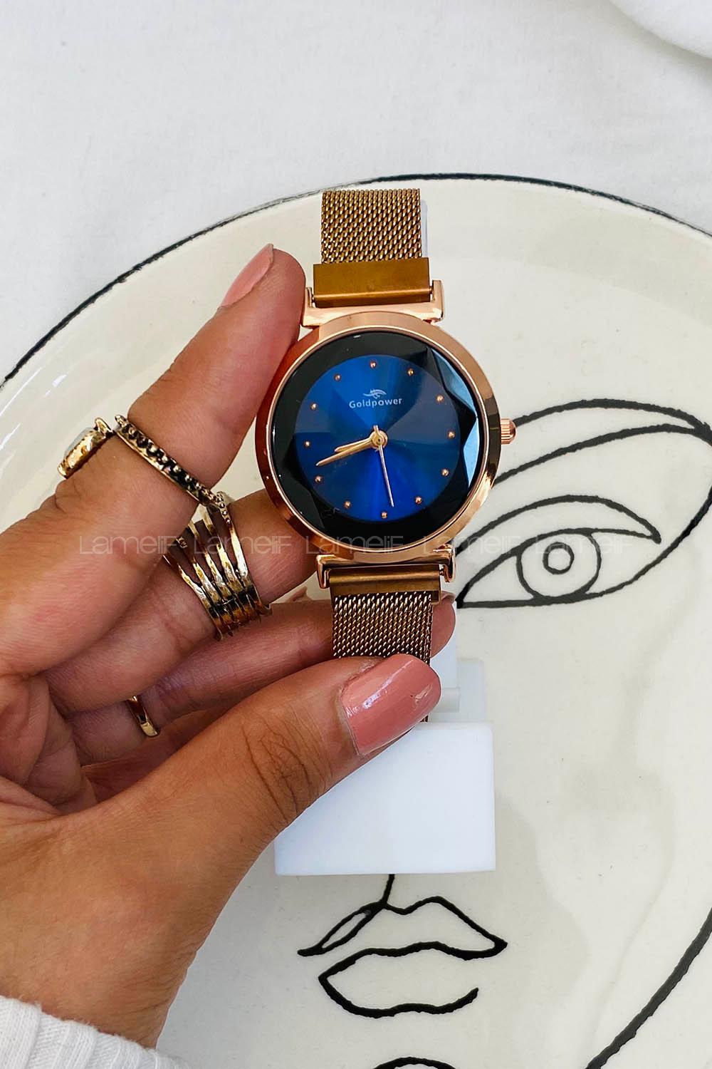 Modalamelif Gold Mıknatıslı Hasır Kordon Saat