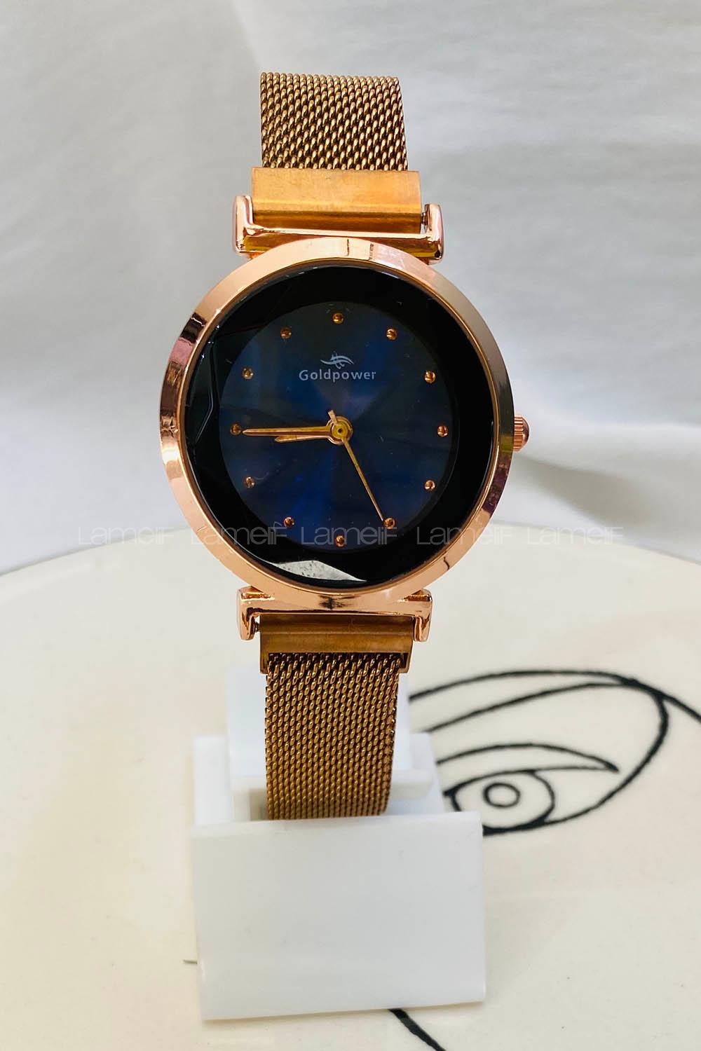 Modalamelif Gold Mıknatıslı Hasır Kordon Saat