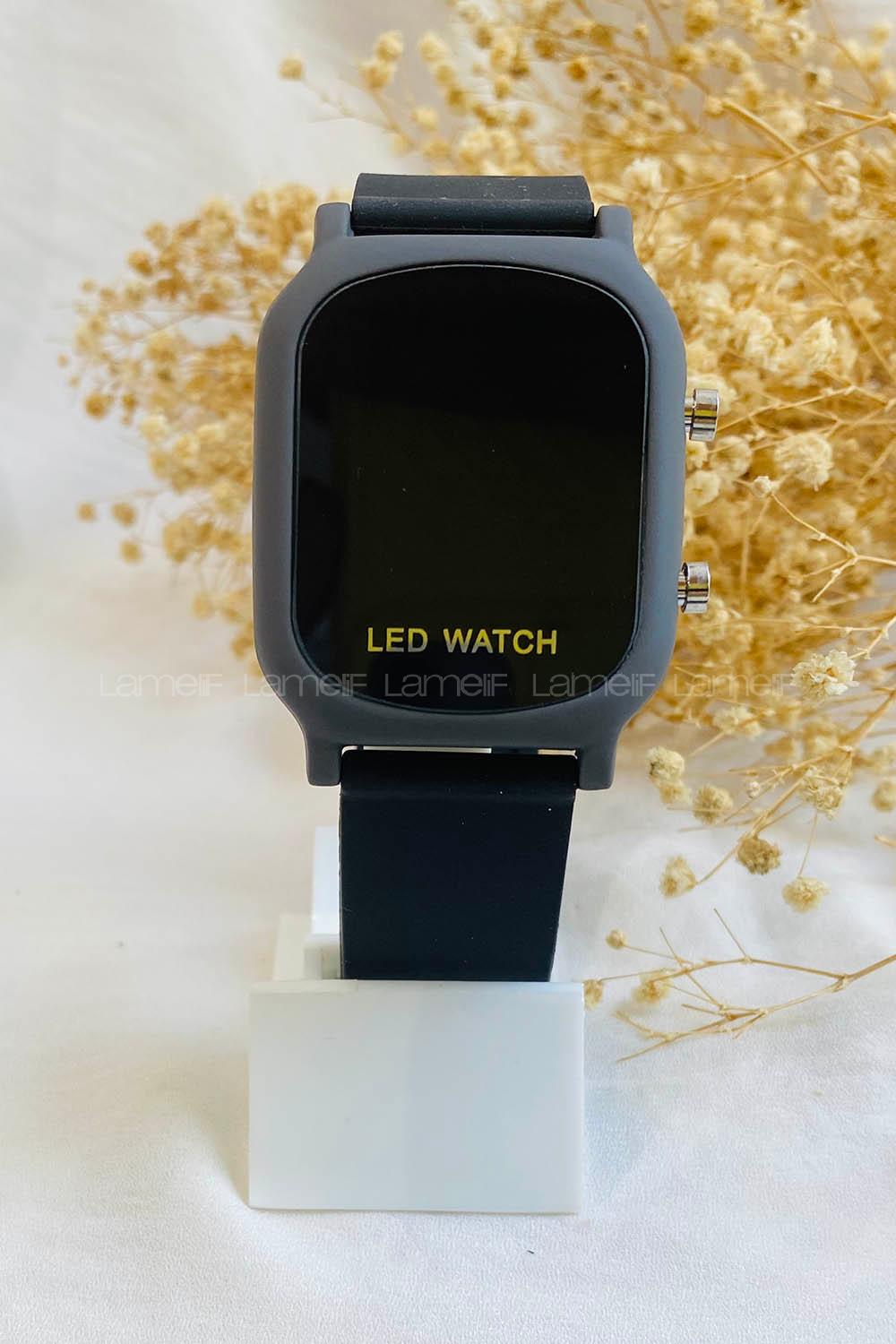 Modalamelif Gri Silikon Led Saat