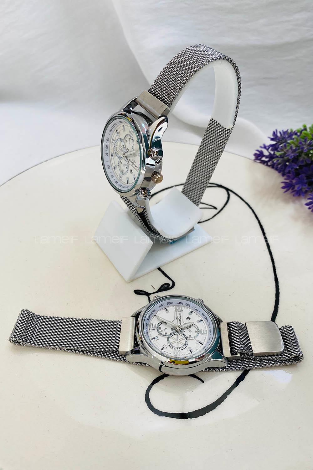 Modalamelif Halka Detaylı Mıknatıslı Hasır Kordon Saat