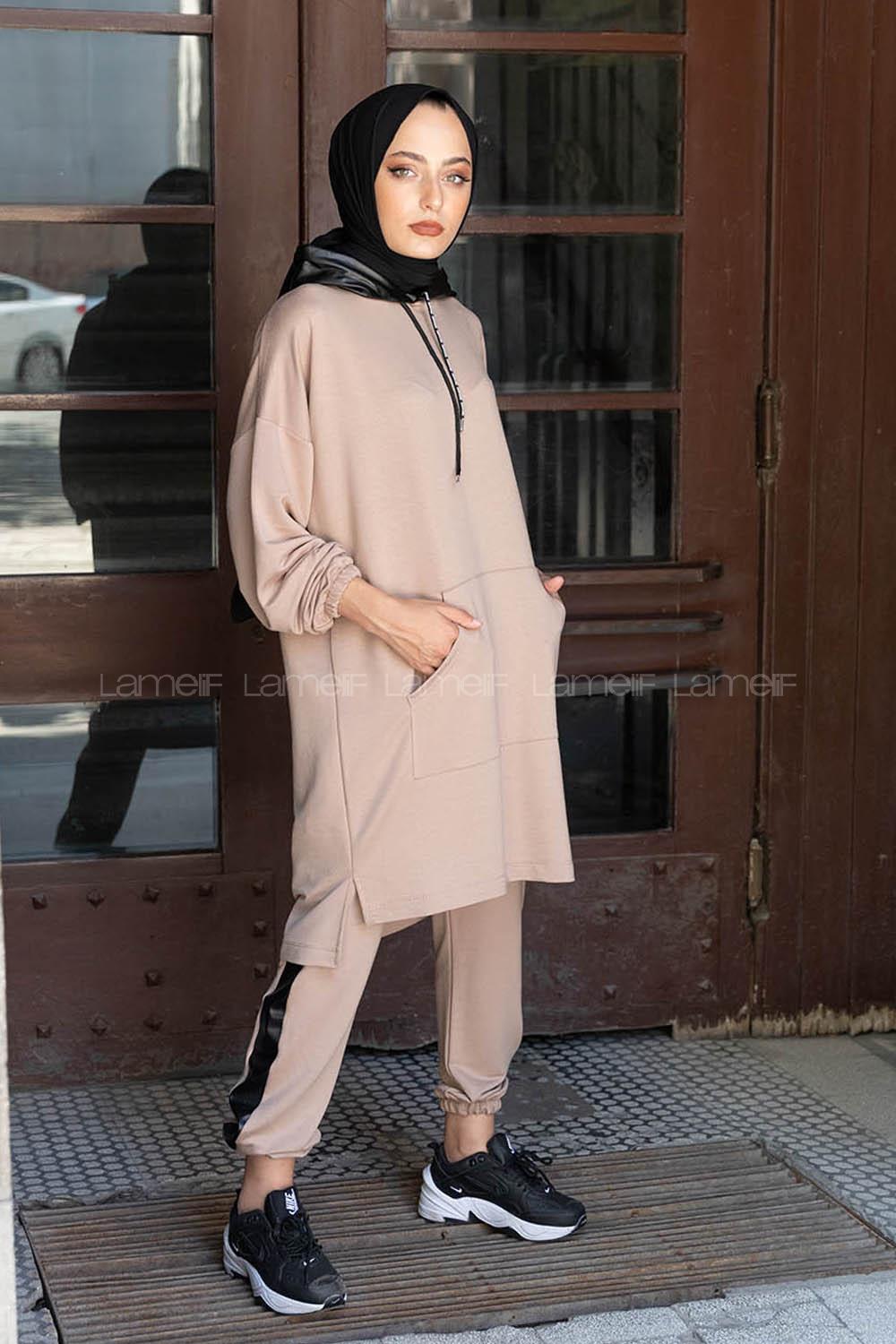 Modalamelif Kapşon Garnili İkili Takım Taş