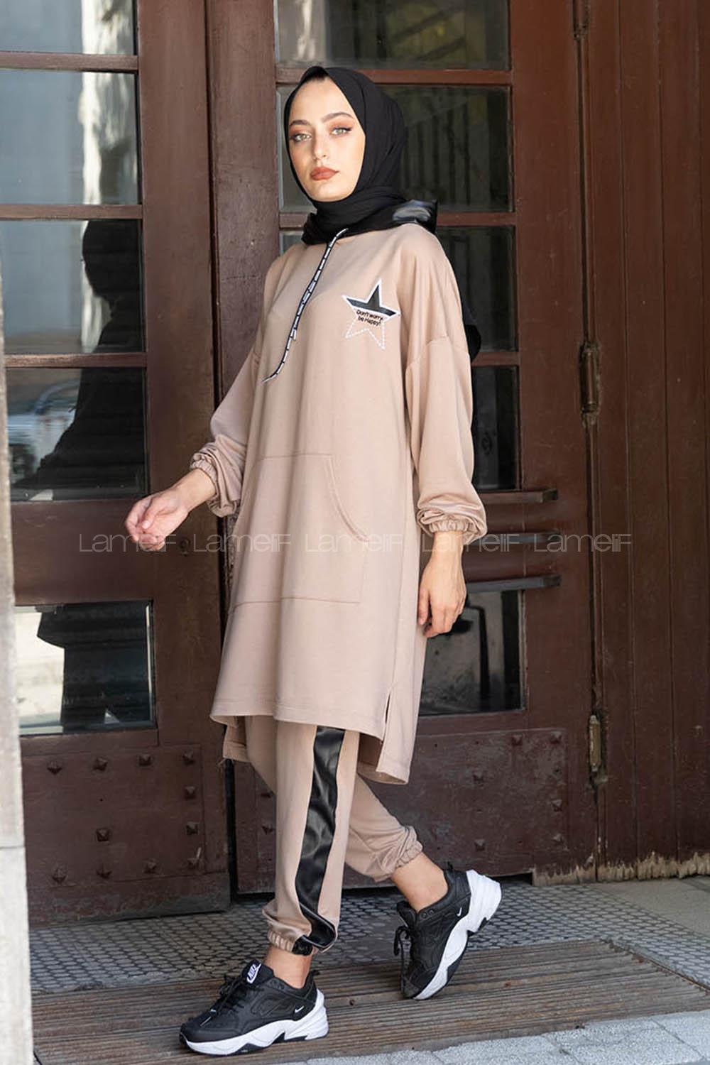 Modalamelif Kapşon Garnili İkili Takım Taş