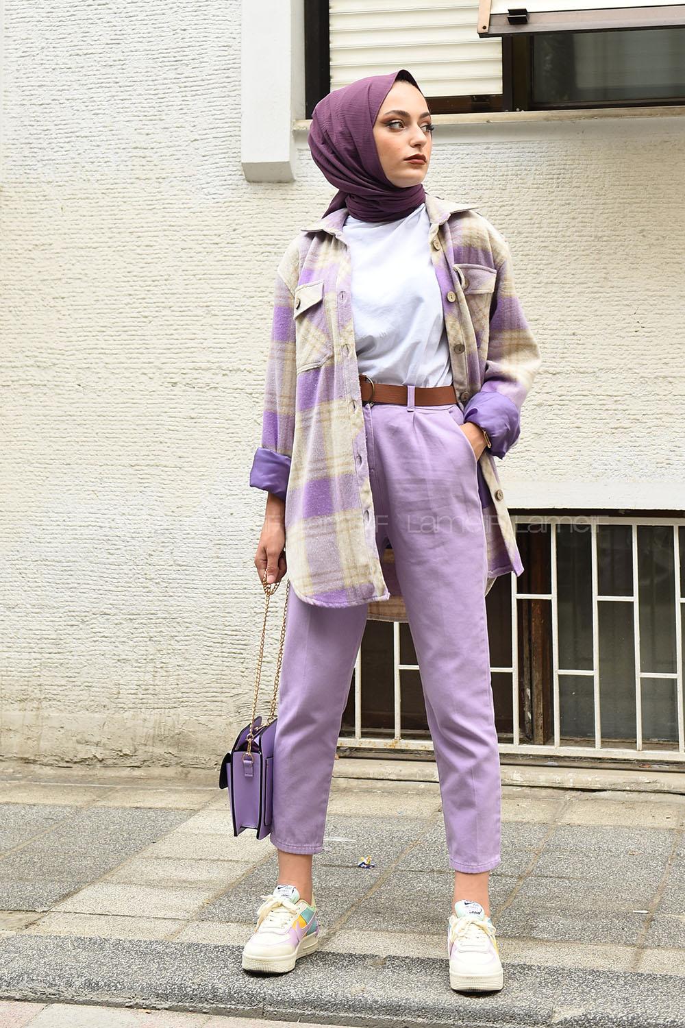 Modalamelif Klasik  Pantolon Lila