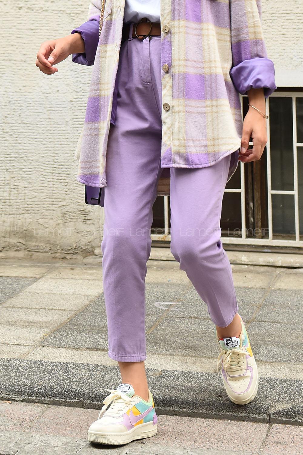 Modalamelif Klasik  Pantolon Lila