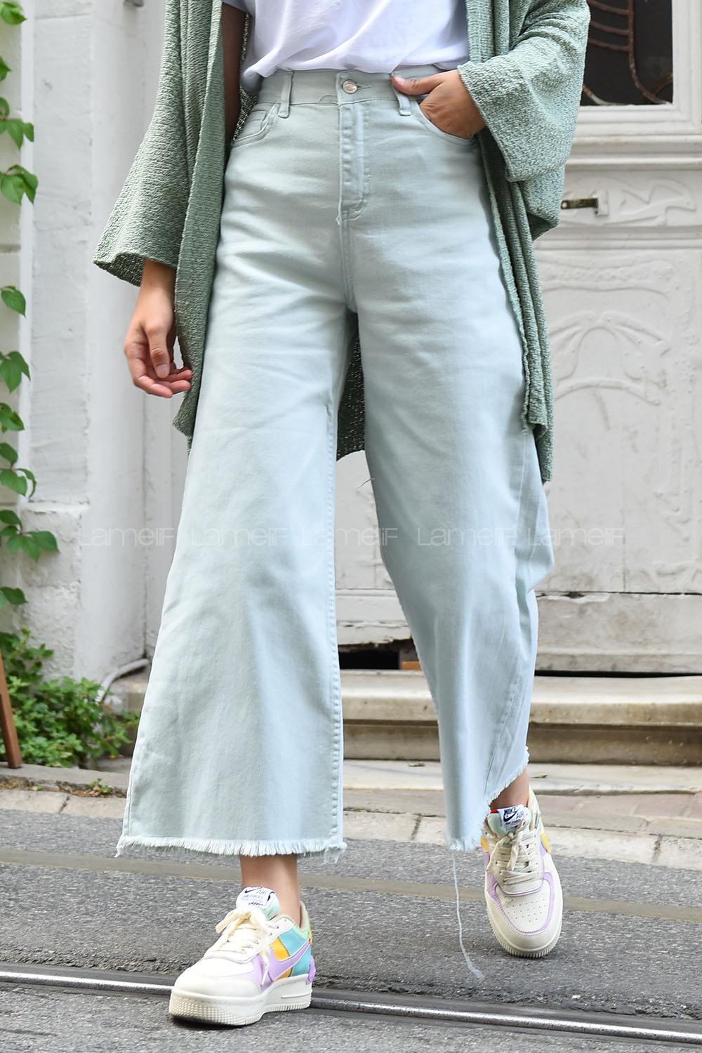 Modalamelif Likralı Culoutte Pantolon Mint