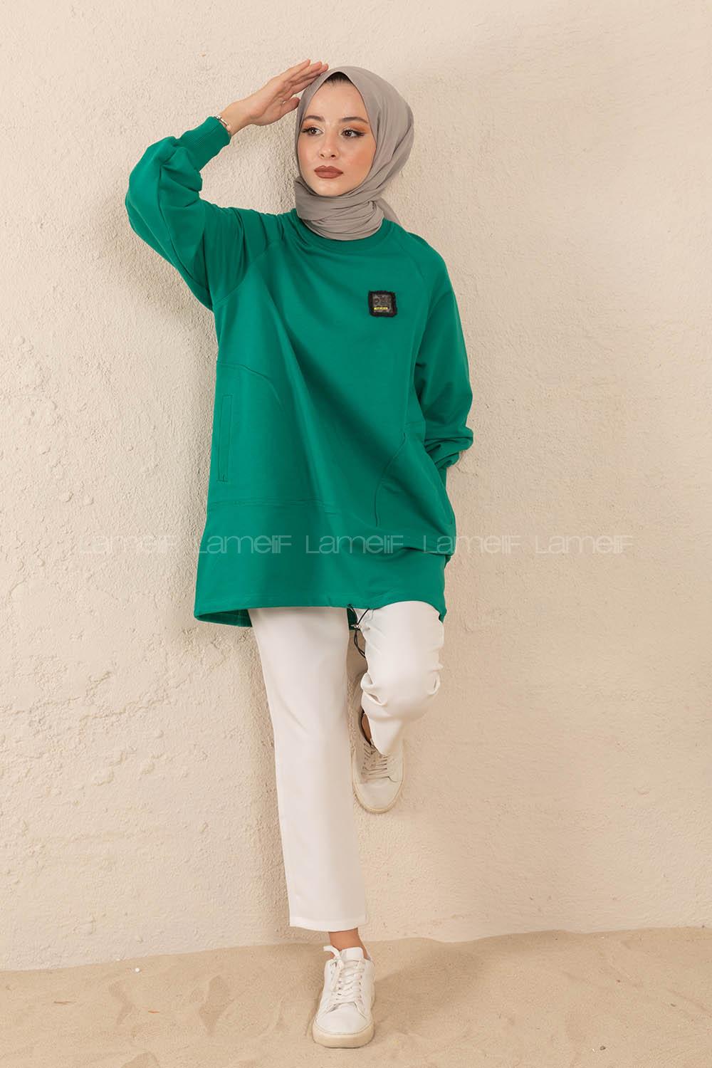 Modalamelif Armalı Sweat Çağla Zümrüt Yeşili