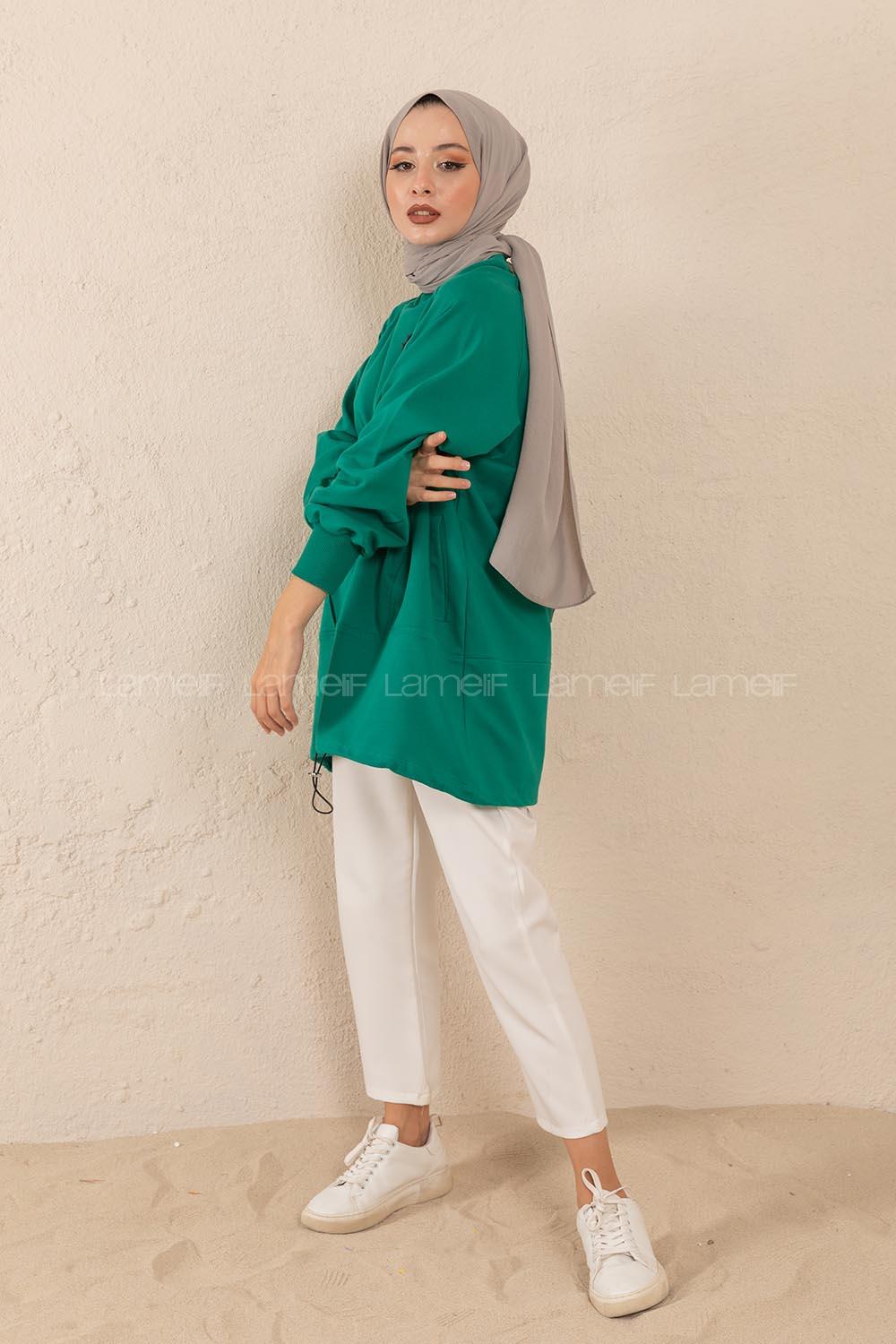 Modalamelif Armalı Sweat Çağla Zümrüt Yeşili