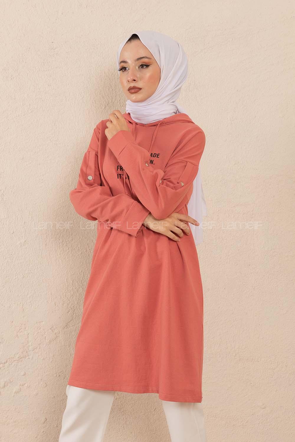 Modalamelif Kolları Çıtçıtlı Sweatshirt Gül