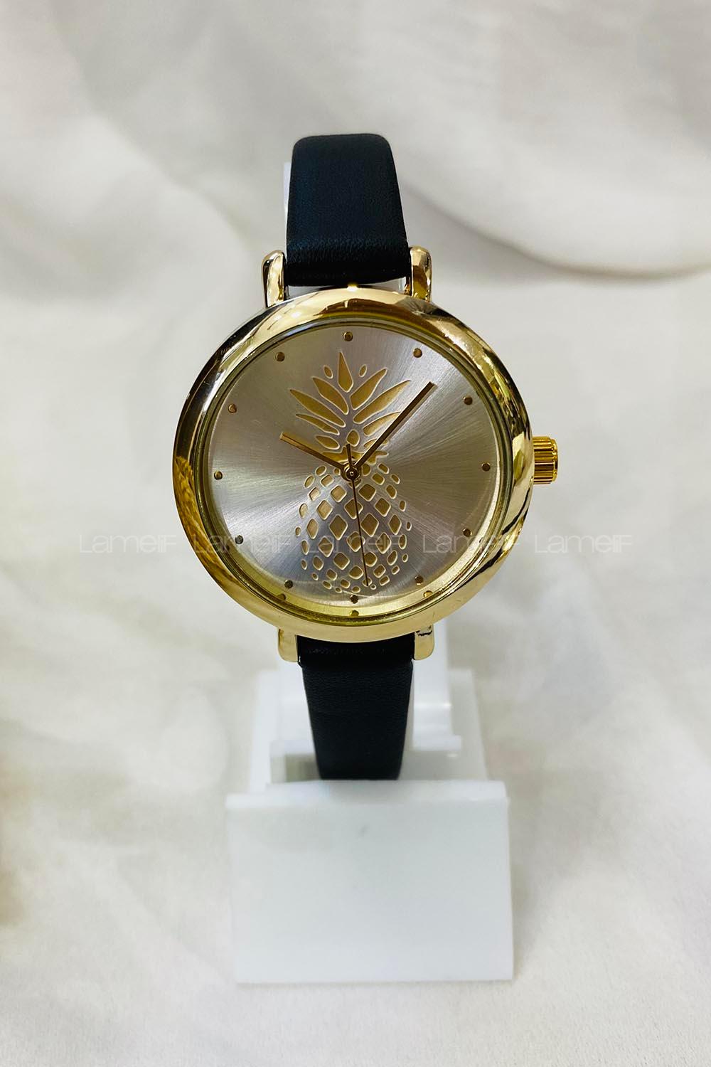 Modalamelif Ananas Detaylı Gold  Kol Saati