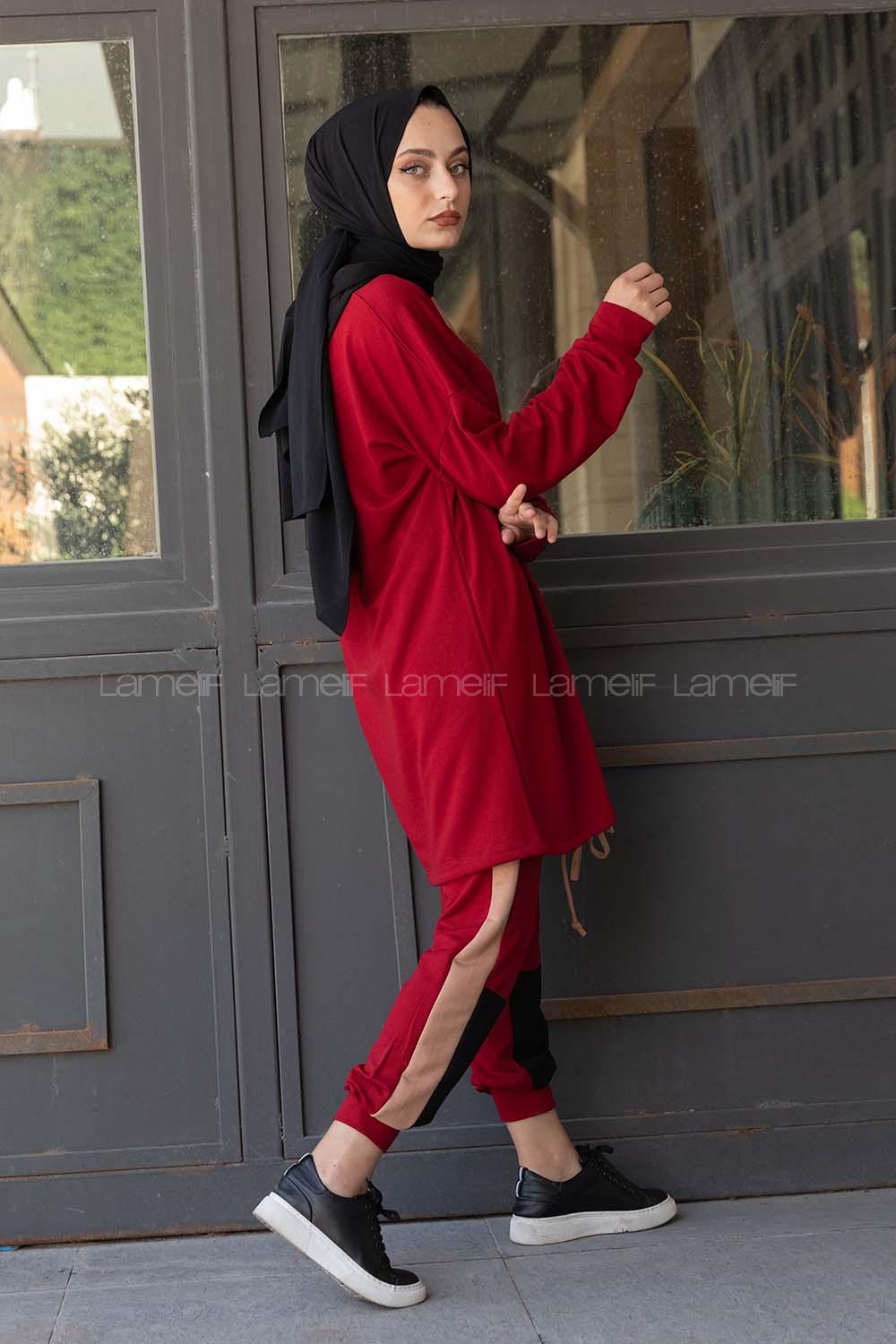 Modalamelif  Garnili İkili Takım Bordo