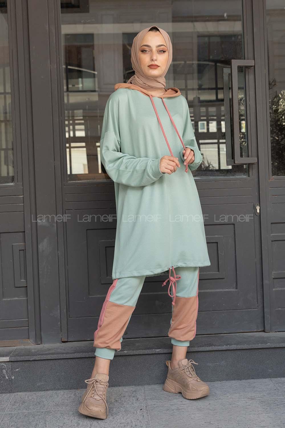 Modalamelif  Garnili İkili Takım Çağla Yeşili