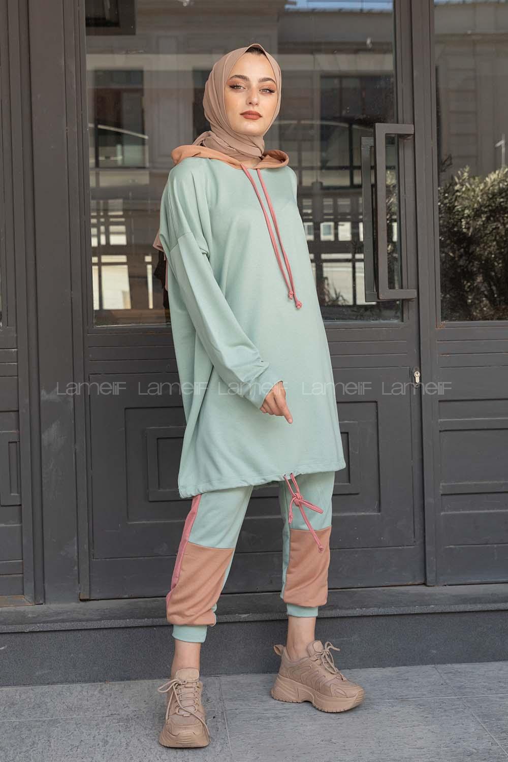 Modalamelif  Garnili İkili Takım Çağla Yeşili