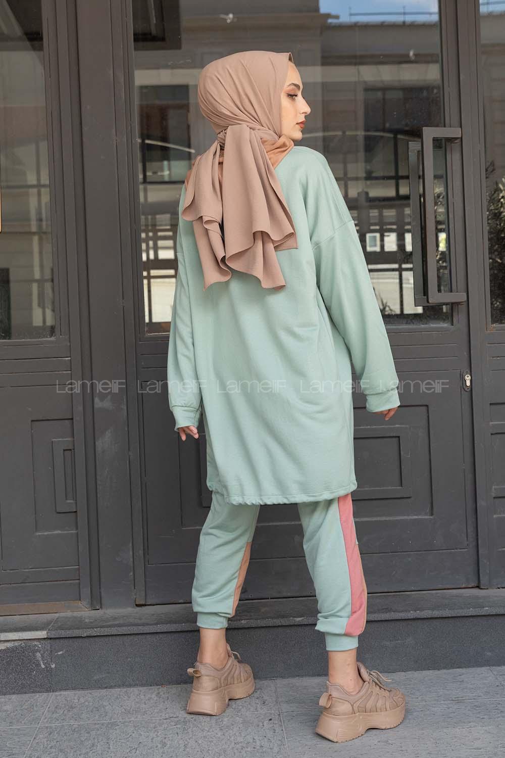 Modalamelif  Garnili İkili Takım Çağla Yeşili