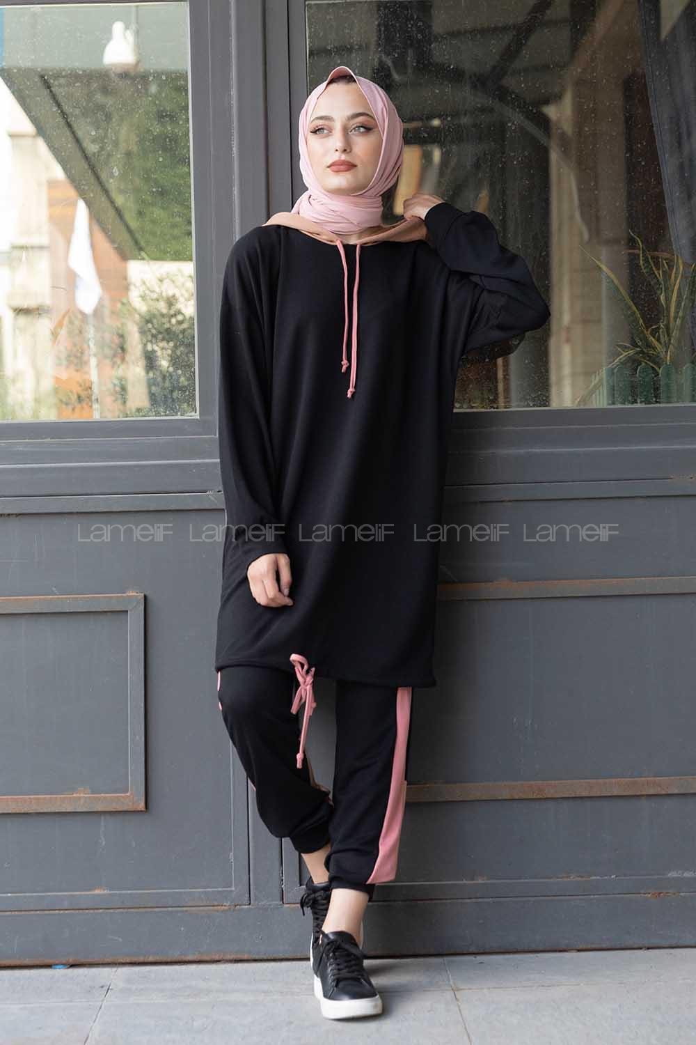 Modalamelif  Garnili İkili Takım Siyah