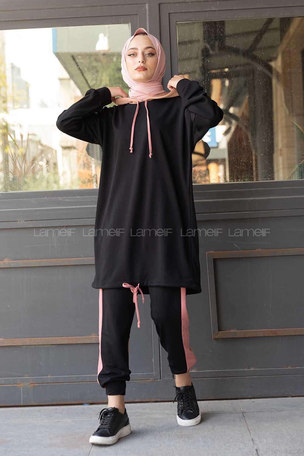 Modalamelif  Garnili İkili Takım Siyah