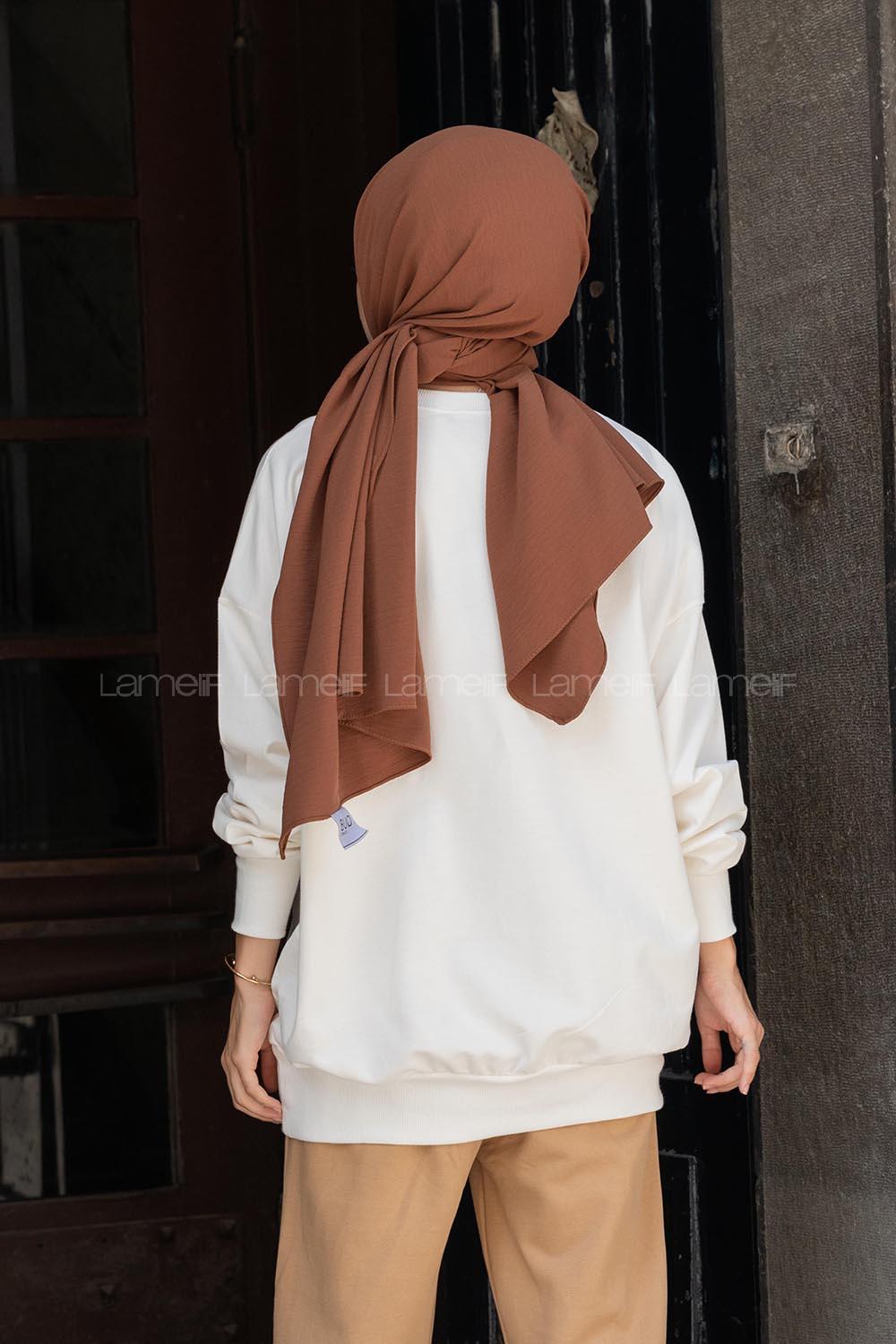 Modalamelif GlamTaşlı Baskı Sweatshirt Beyaz