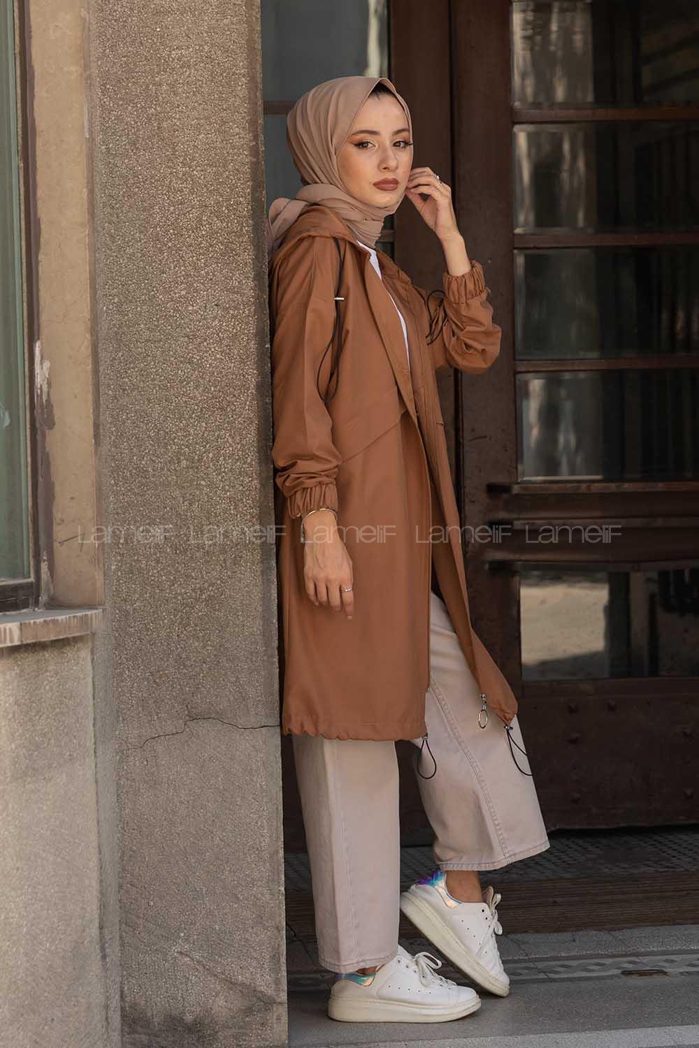 Modalamelif Kapşonlu Hırka Kahve