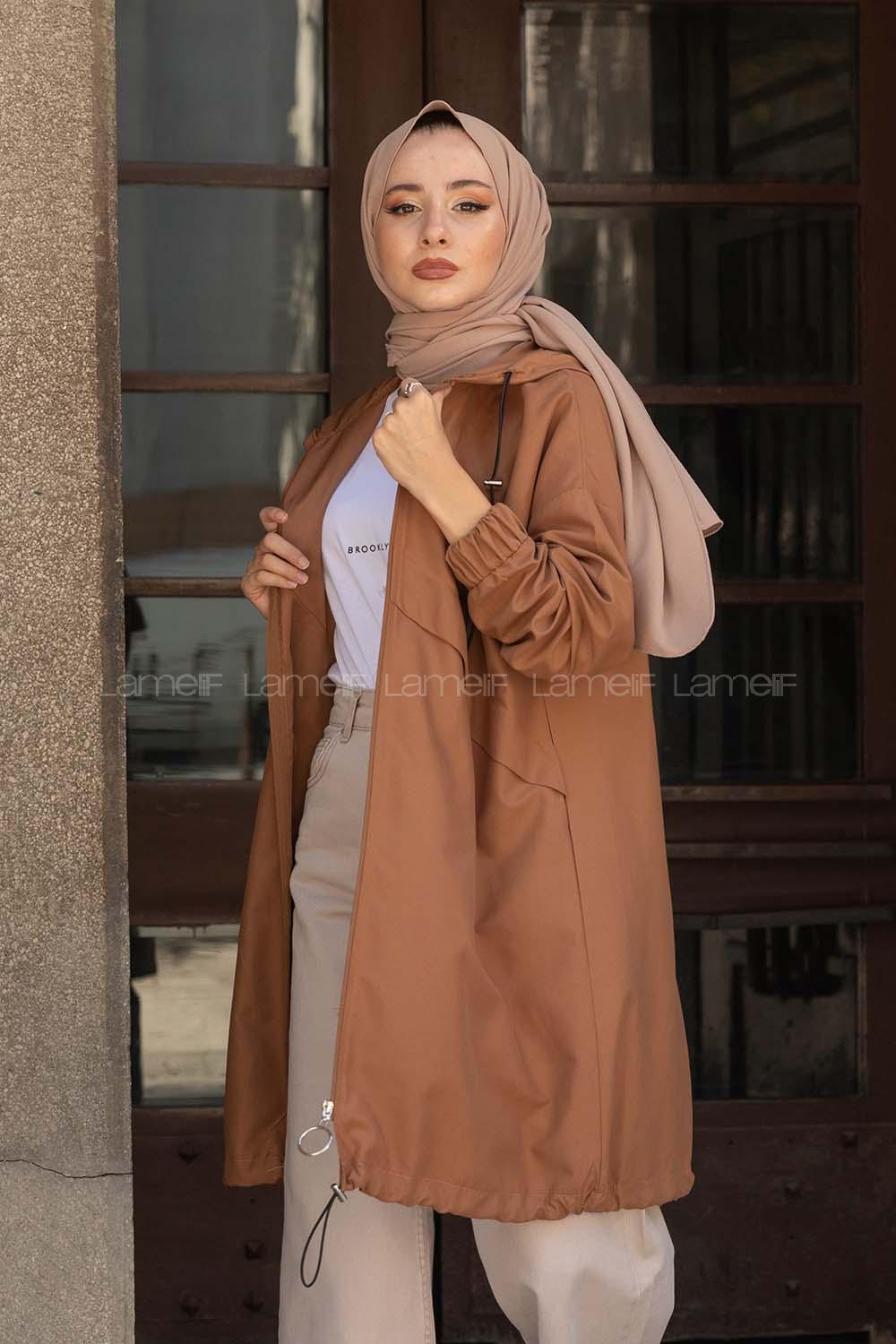 Modalamelif Kapşonlu Hırka Kahve