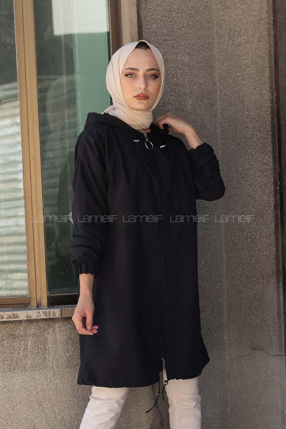 Modalamelif Kapşonlu Hırka Siyah